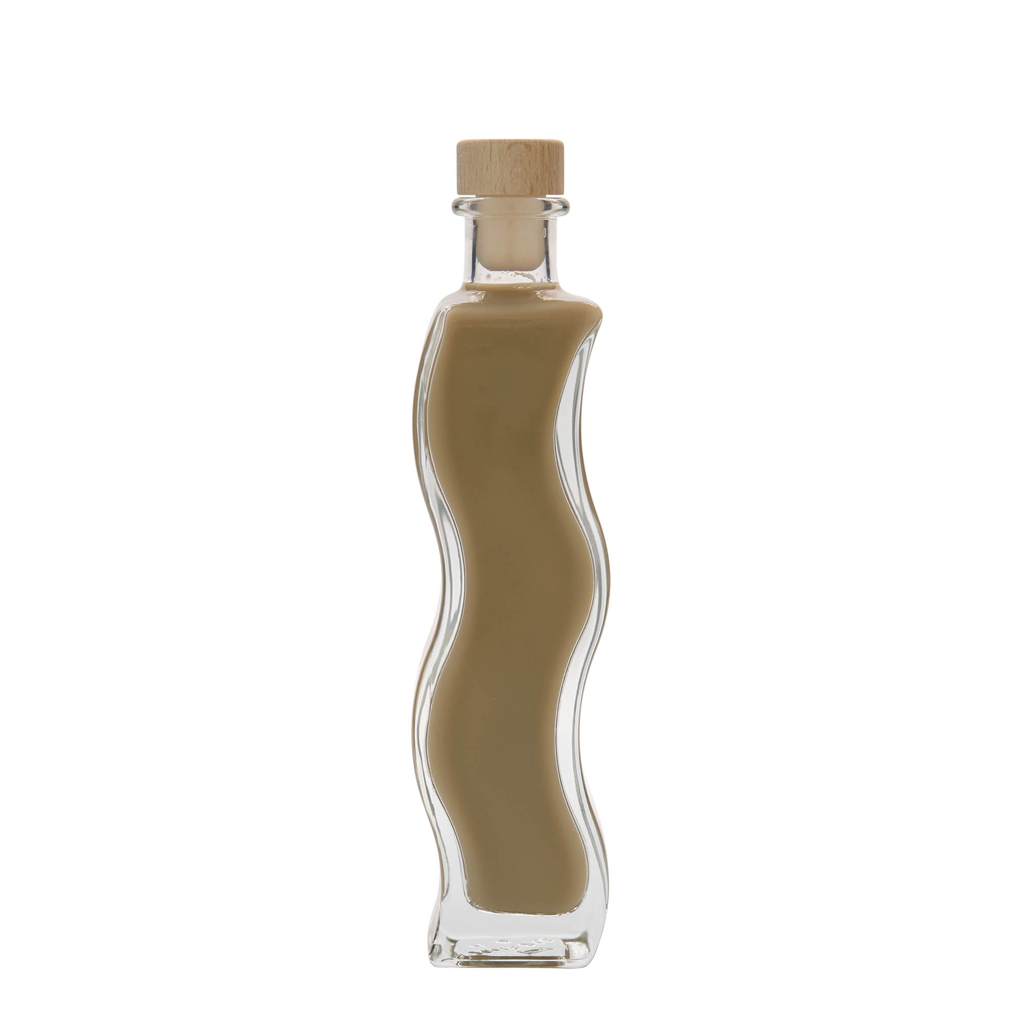 200 ml lasipullo 'Aalto', neliömäinen, suuaukko: korkki