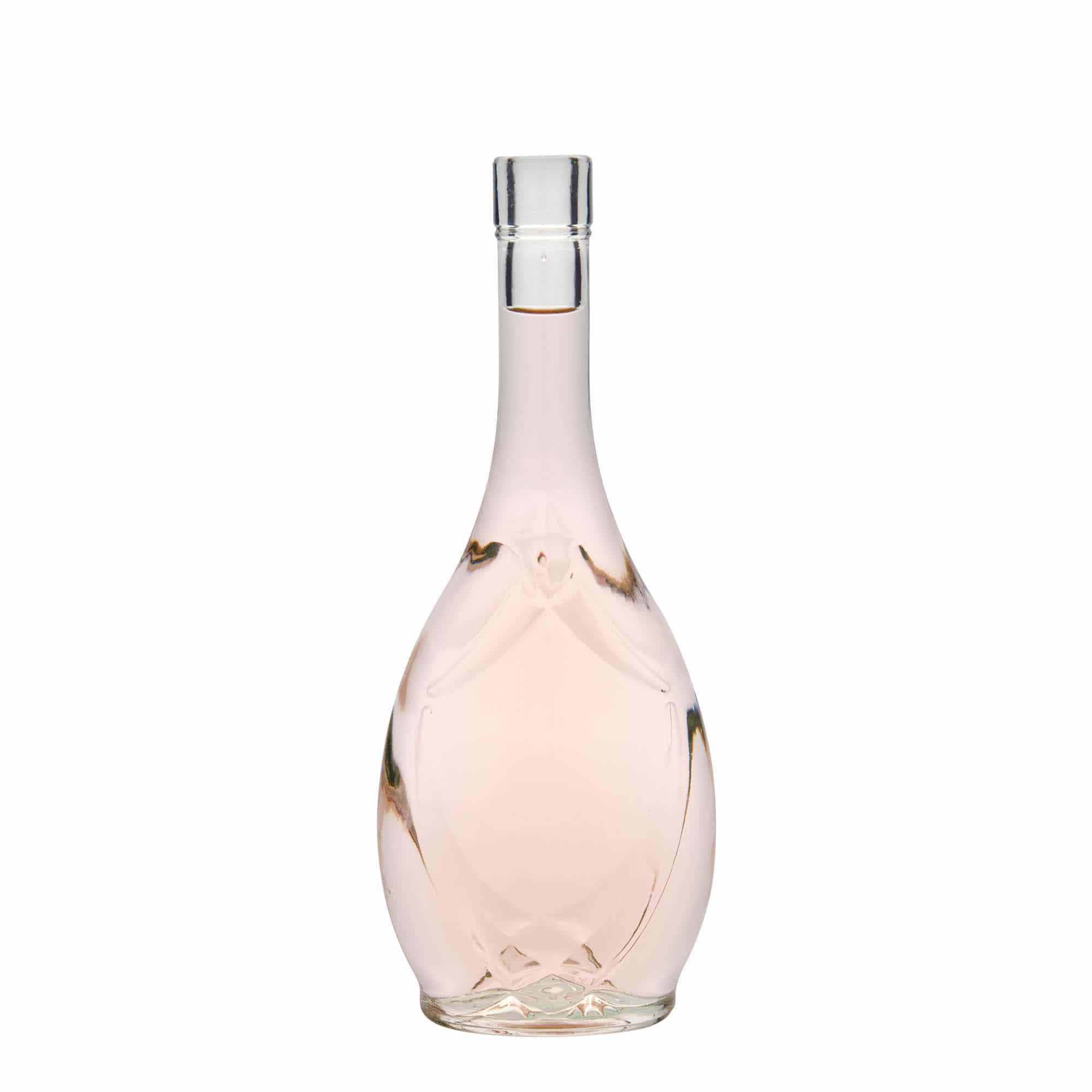 500 ml lasipullo 'Saragossa', soikea, suu: korkki