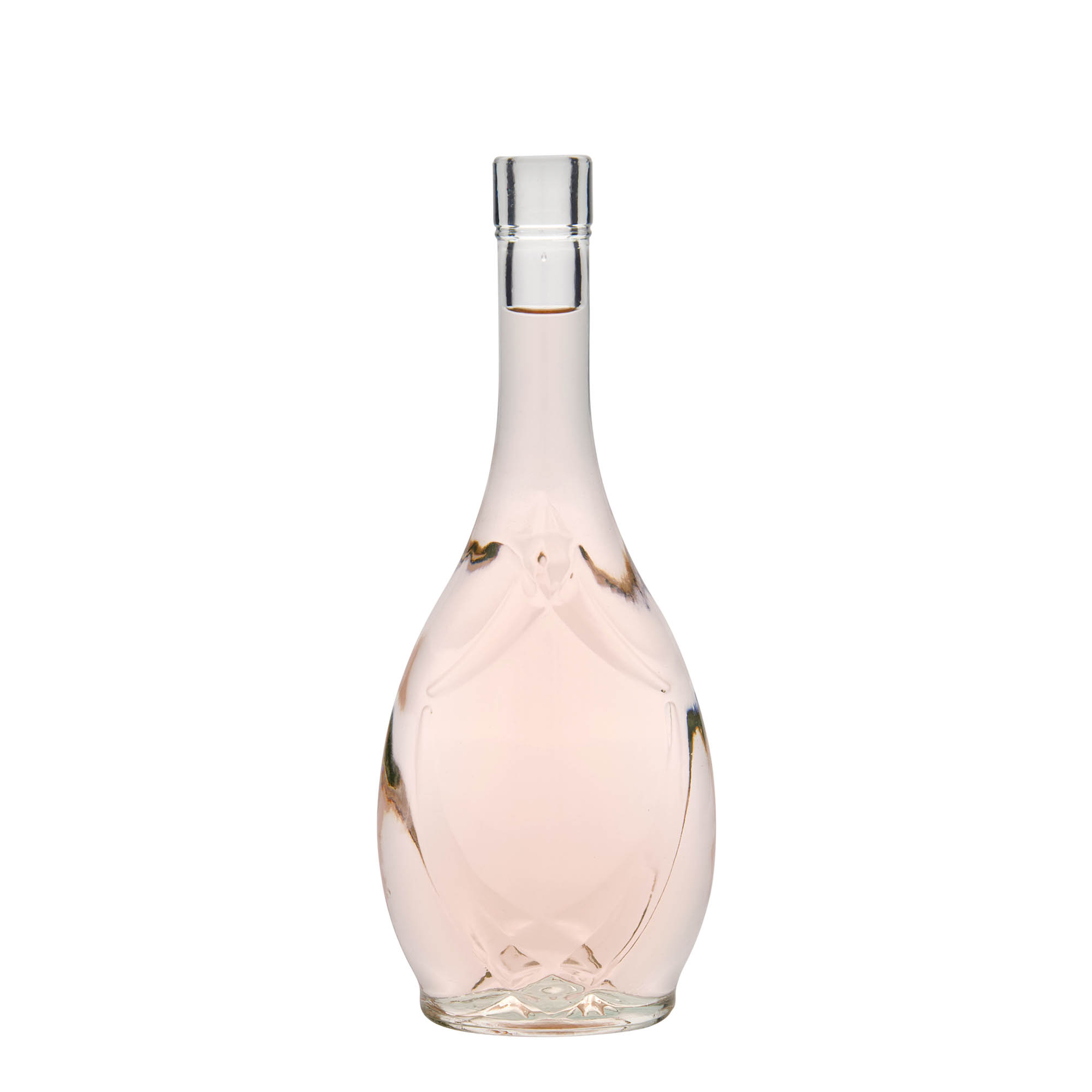 500 ml lasipullo 'Saragossa', soikea, suu: korkki