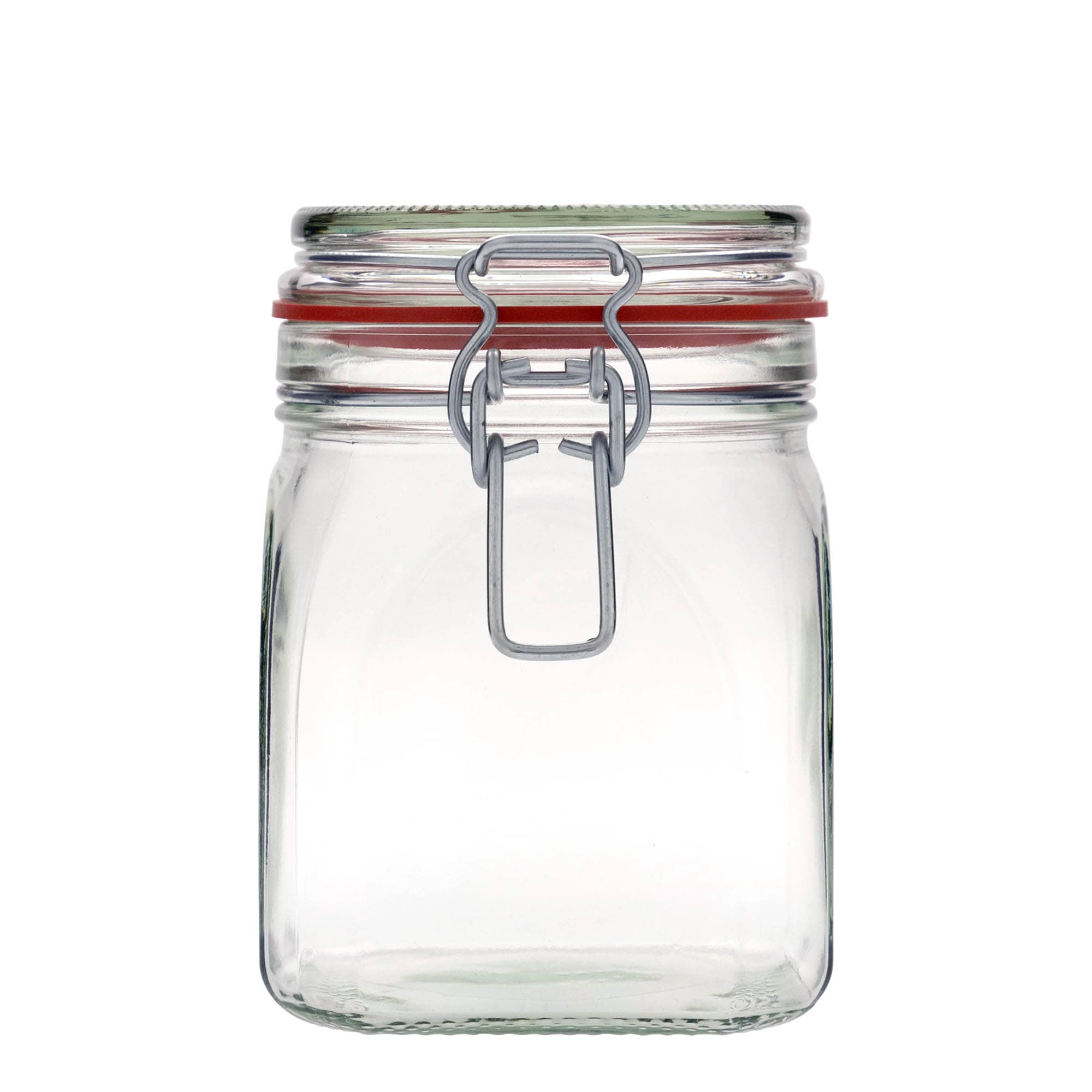 900 ml lankkukauluksellinen purkki, neliömäinen, suu: lankkukauluksellinen suljin