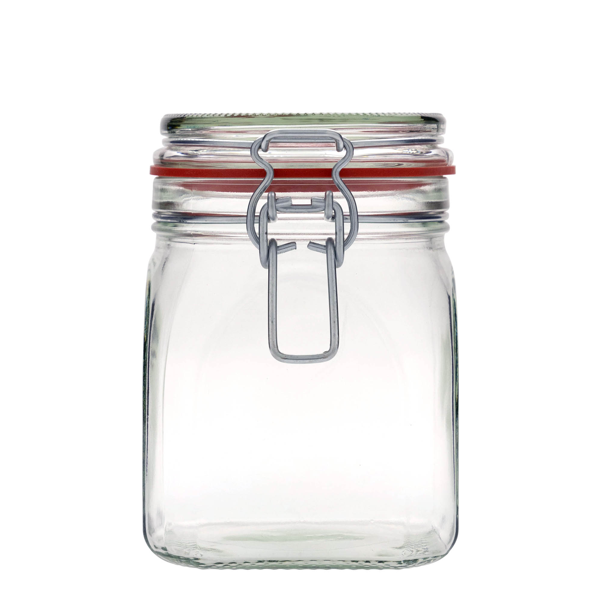 900 ml lankkukauluksellinen purkki, neliömäinen, suu: lankkukauluksellinen suljin