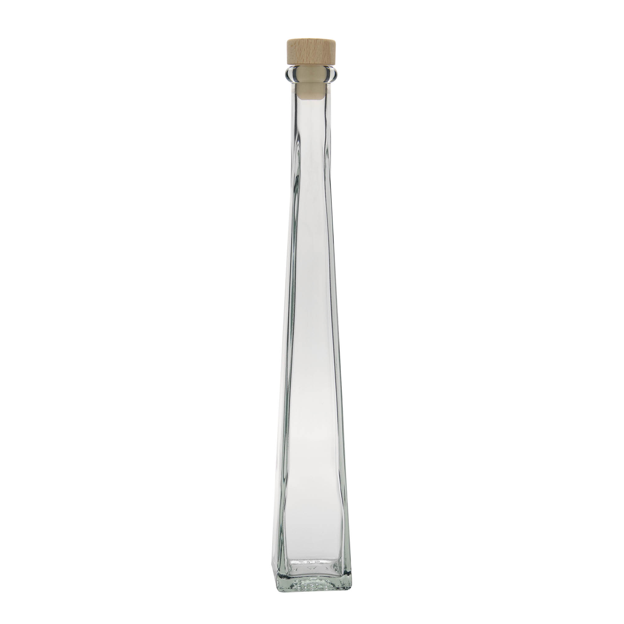 200 ml lasipullo 'Dama Quadrato', neliömäinen, suuaukko: korkki