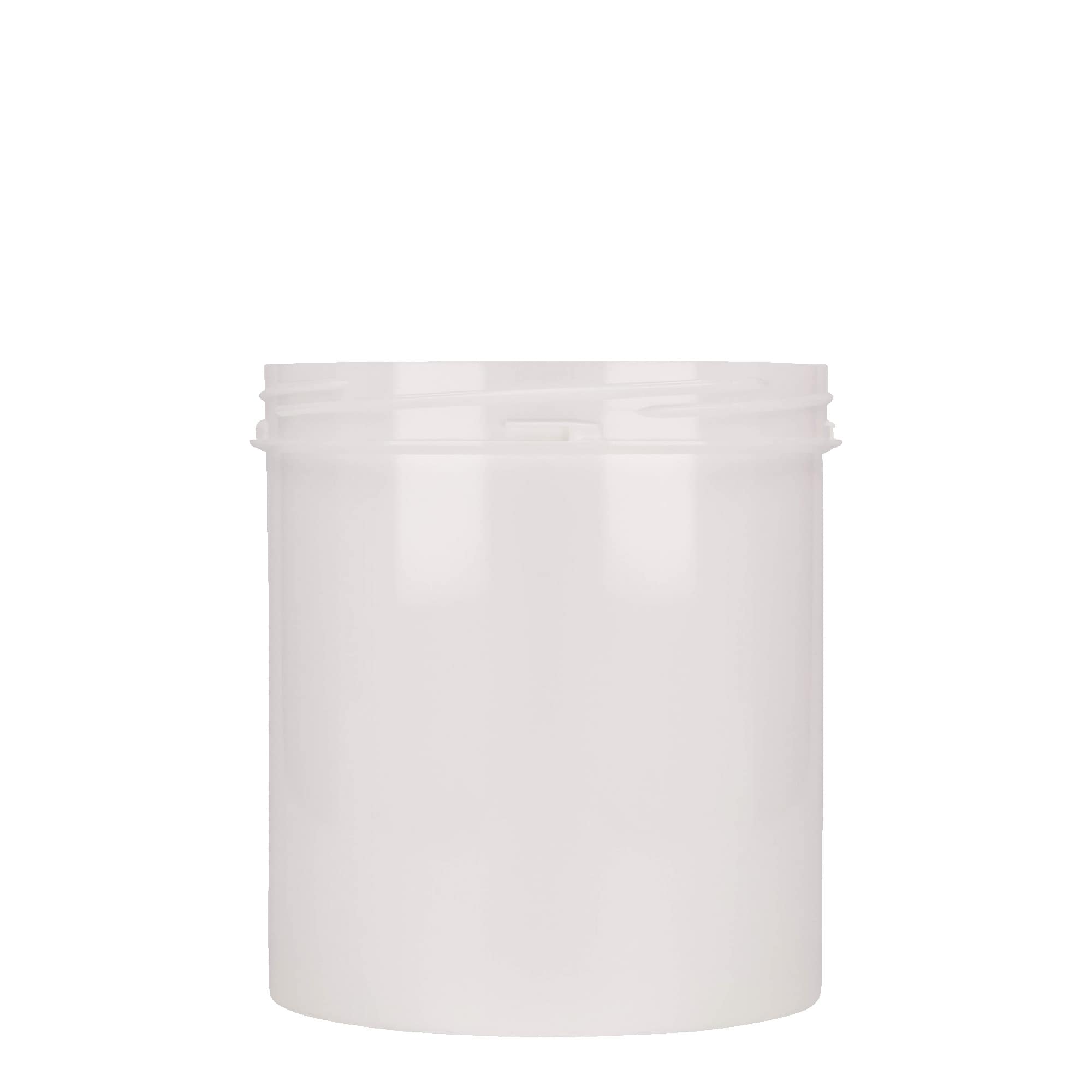 1.000 ml muovipurkki 'Securilock', PP, valkoinen, suuaukko: ruuvikorkki