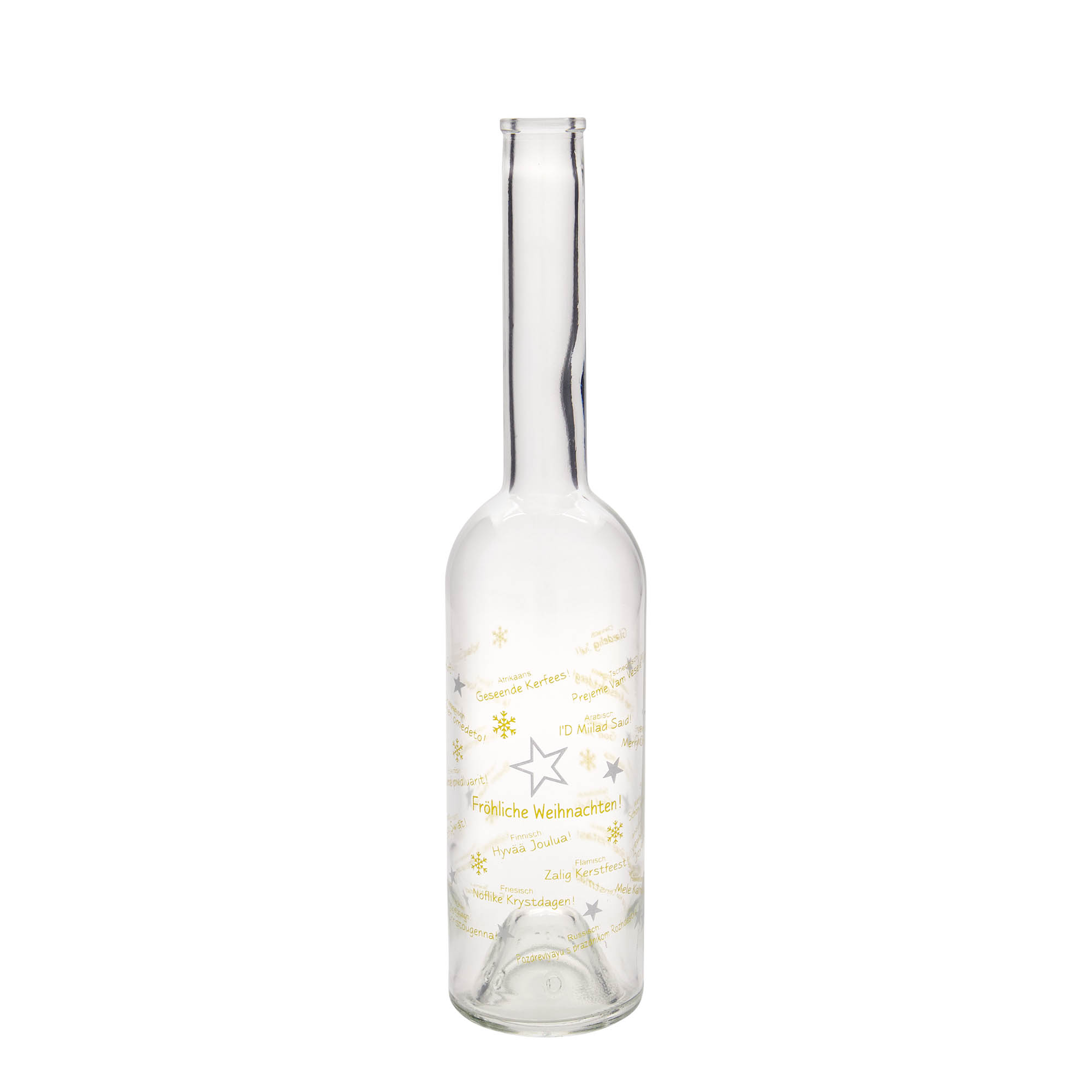 500 ml lasipullo 'Opera', kuvitus: Joulu maailmalla, suuaukko: korkki