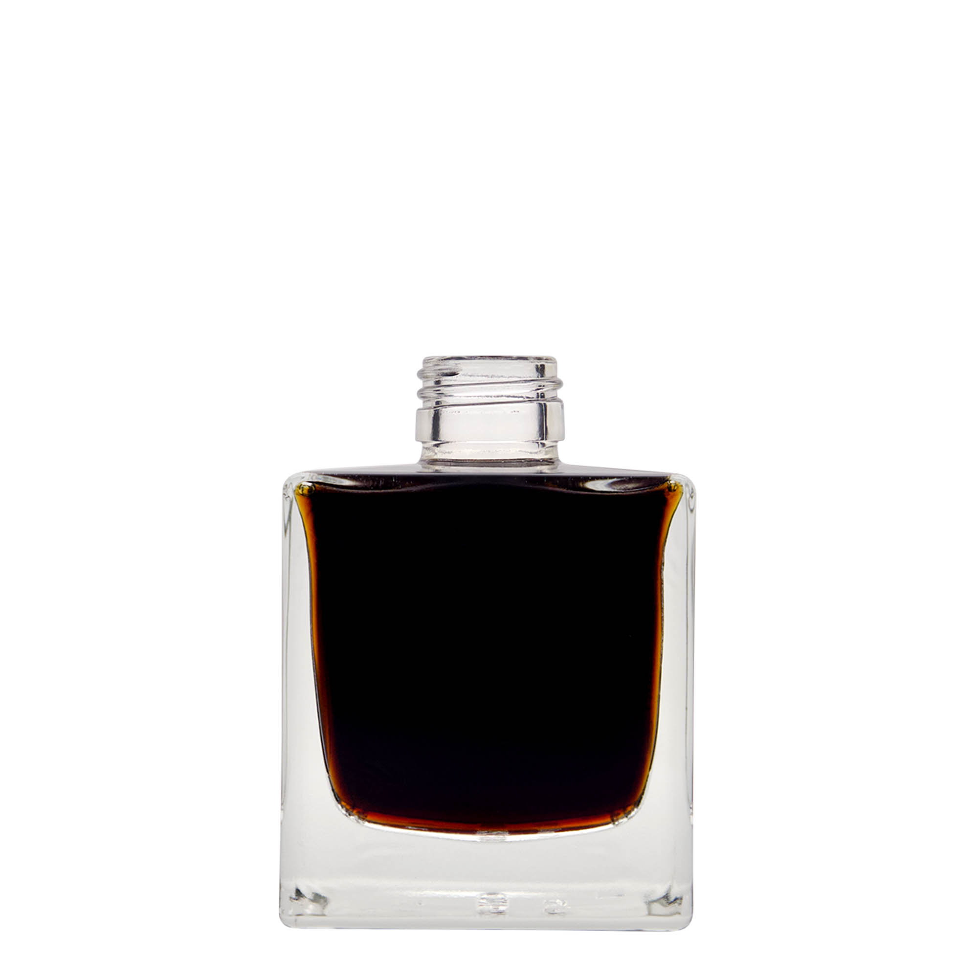 200 ml lasipullo 'Cube', neliömäinen, suuaukko: PP 28