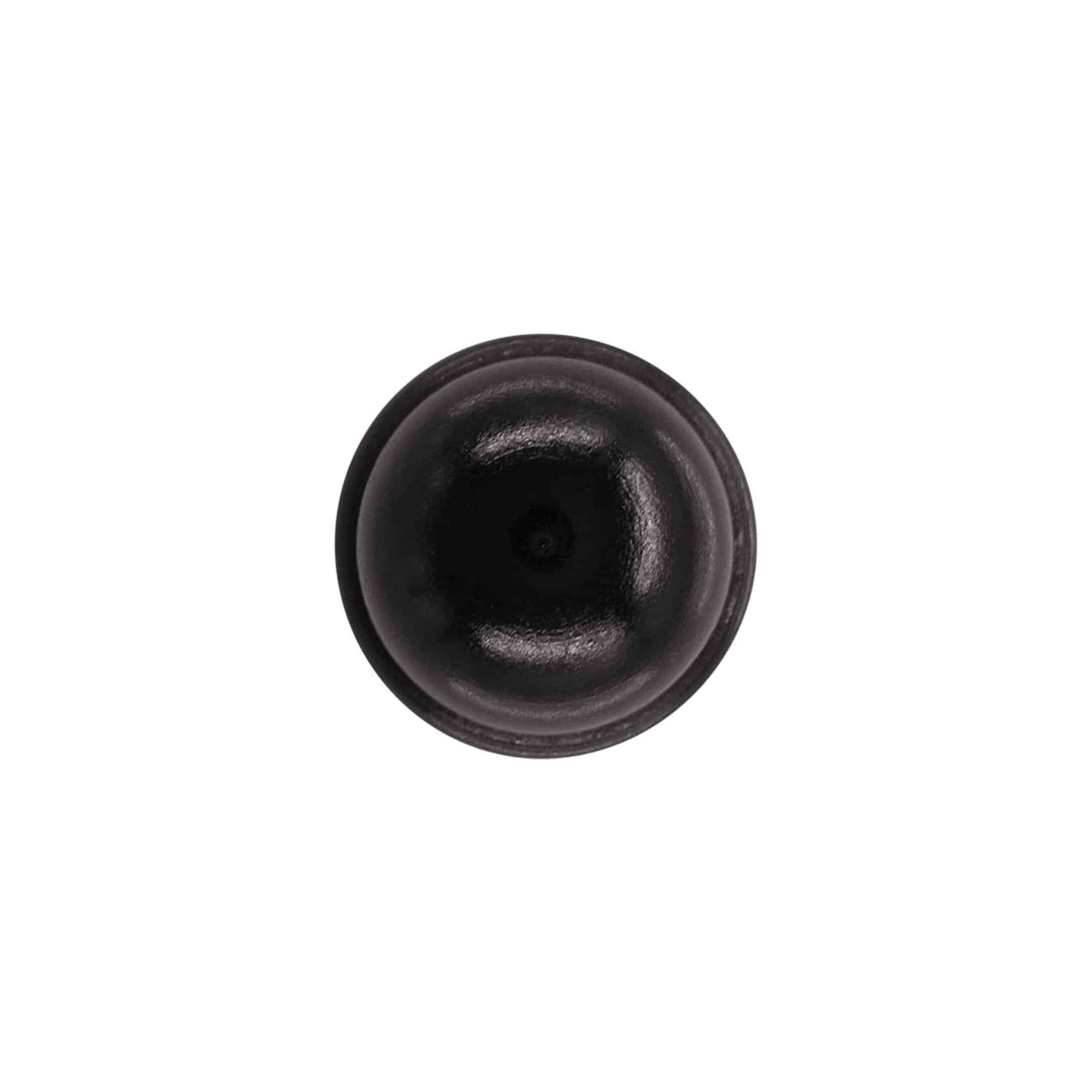 Kahvakorkki 19 mm "Meloni", puu/PE, musta, suulle: korkki