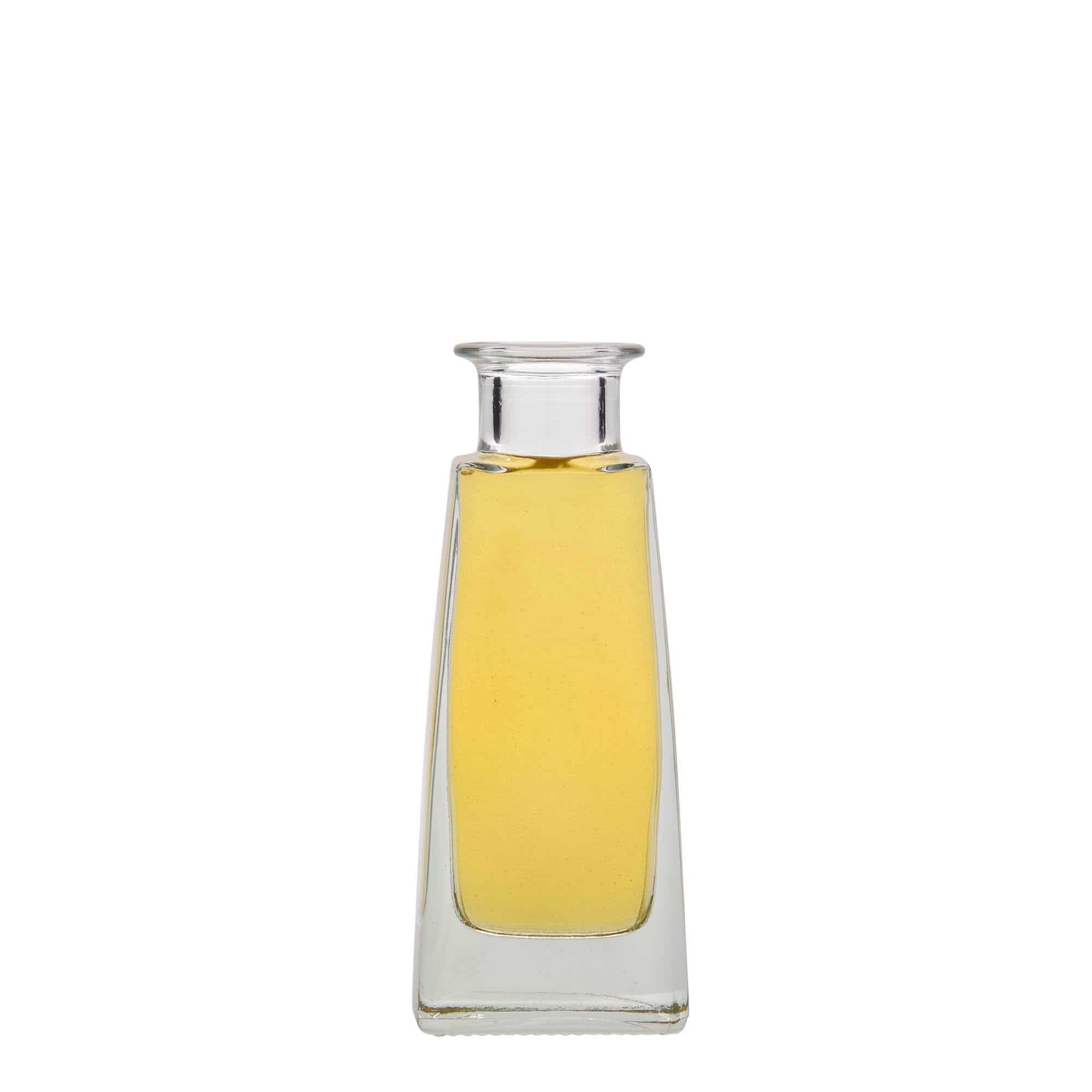 100 ml lasipullo 'Timmy', nelikulm., suu: korkki