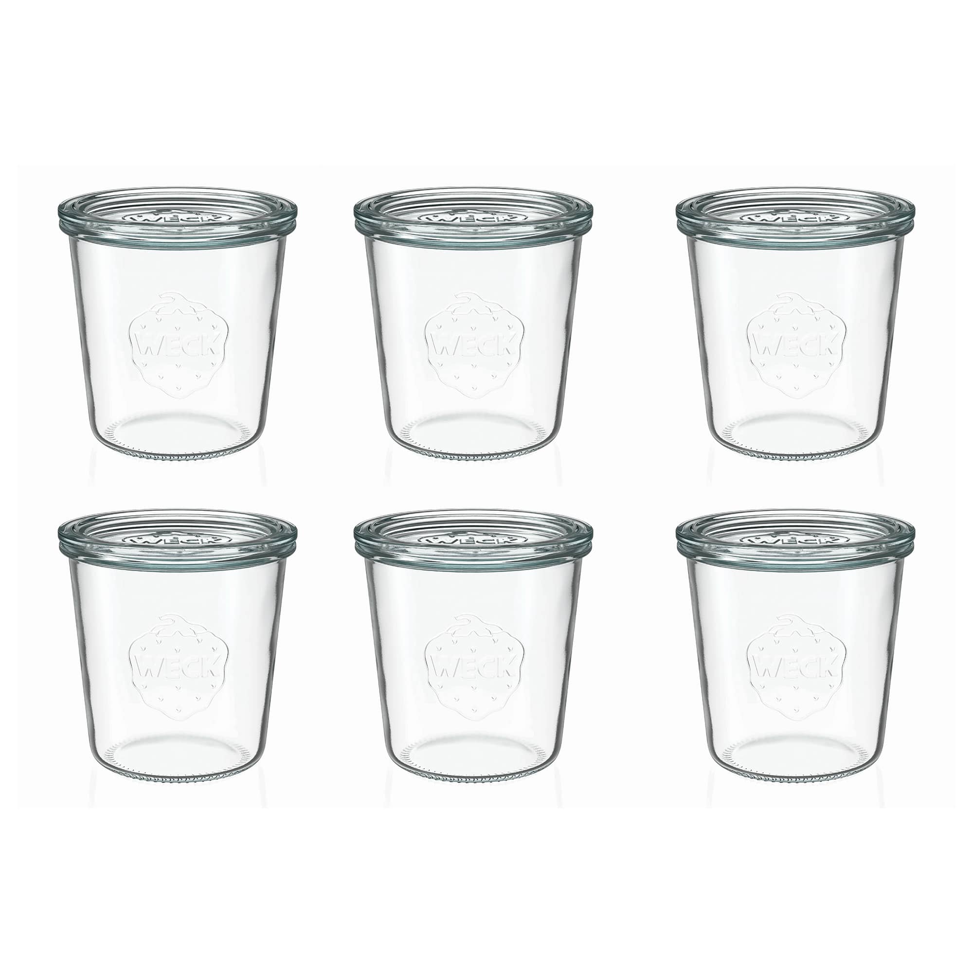 6x 580 ml WECK-kaatopurkki lasikannella RR 100