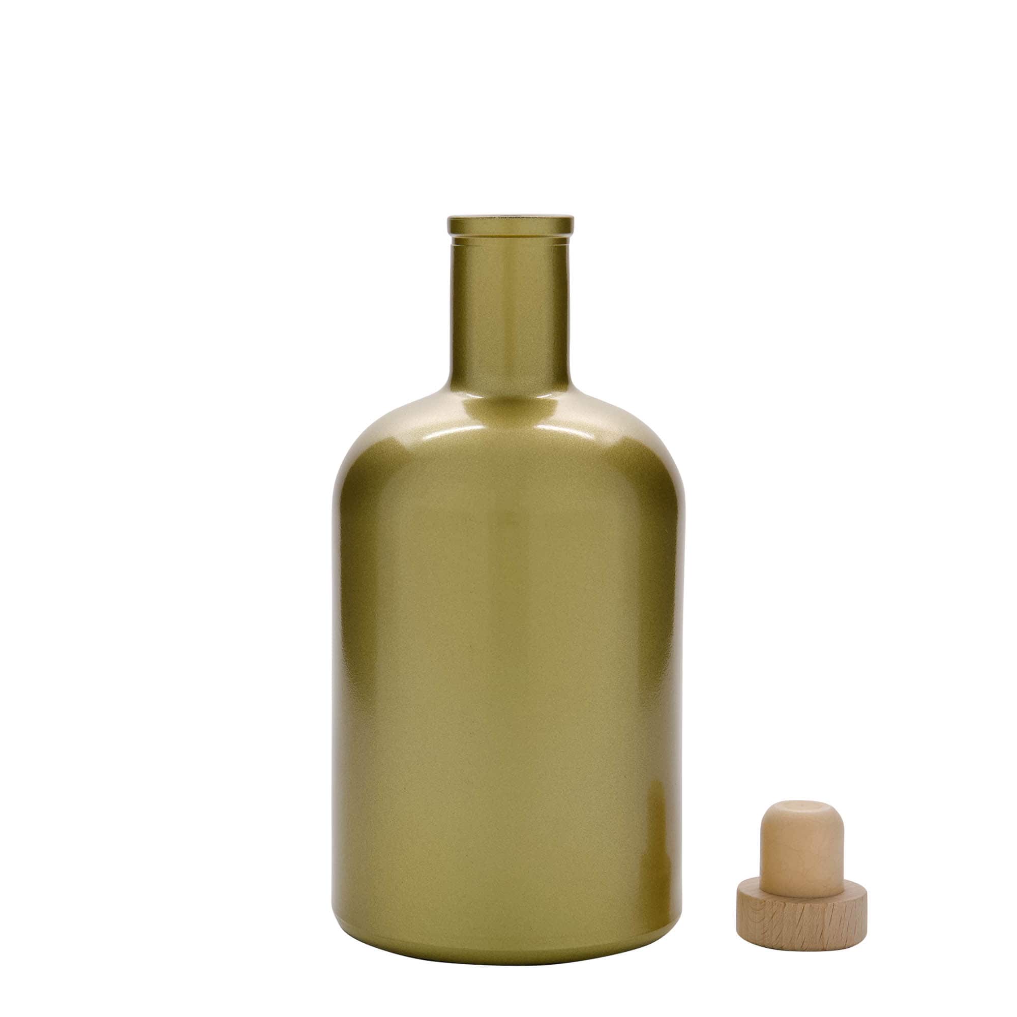700 ml lasipullo ”Gerardino”, kulta, suuaukko: korkki