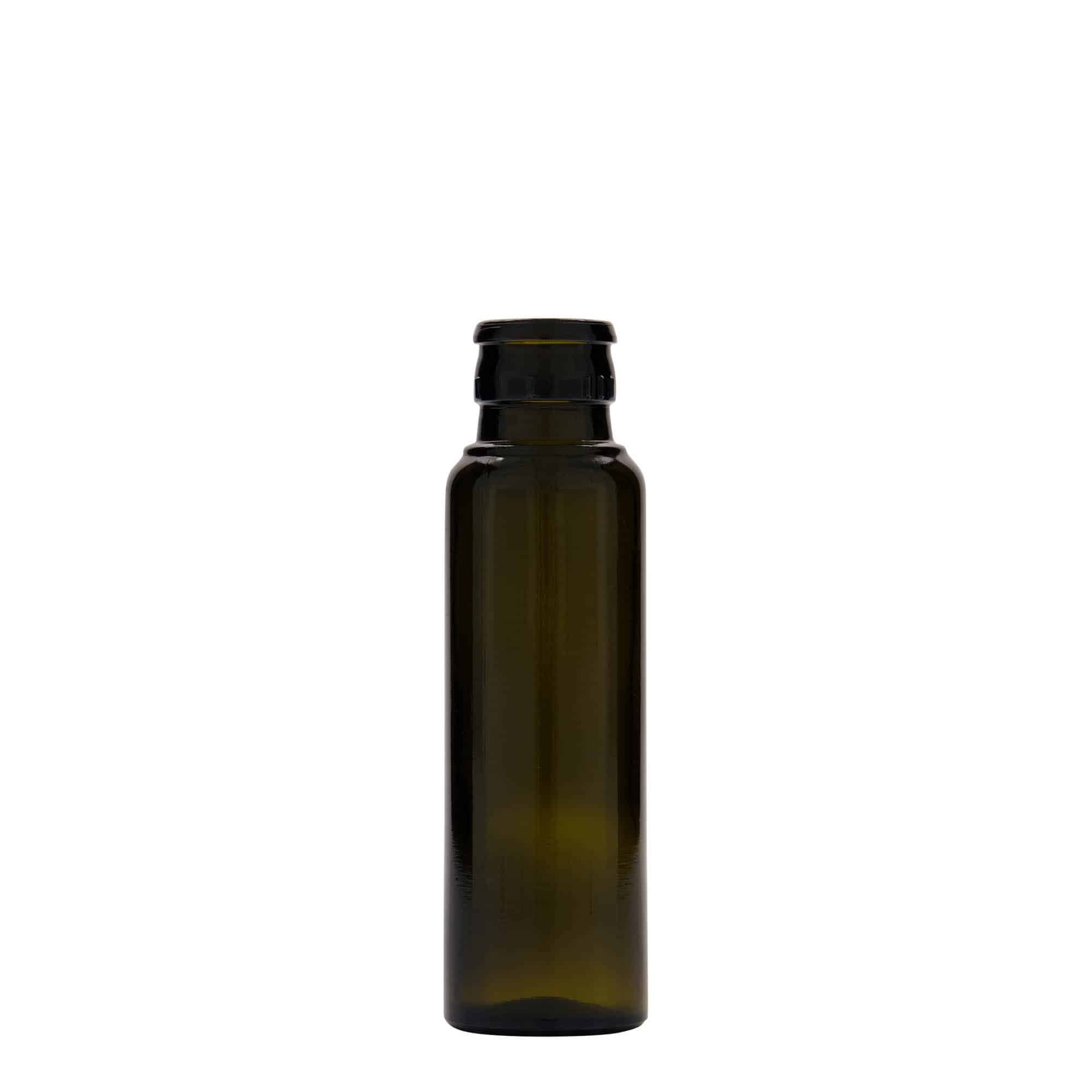 100 ml etikka-/öljypullo 'Willy New', lasi, antiikinvihreä, suu: DOP