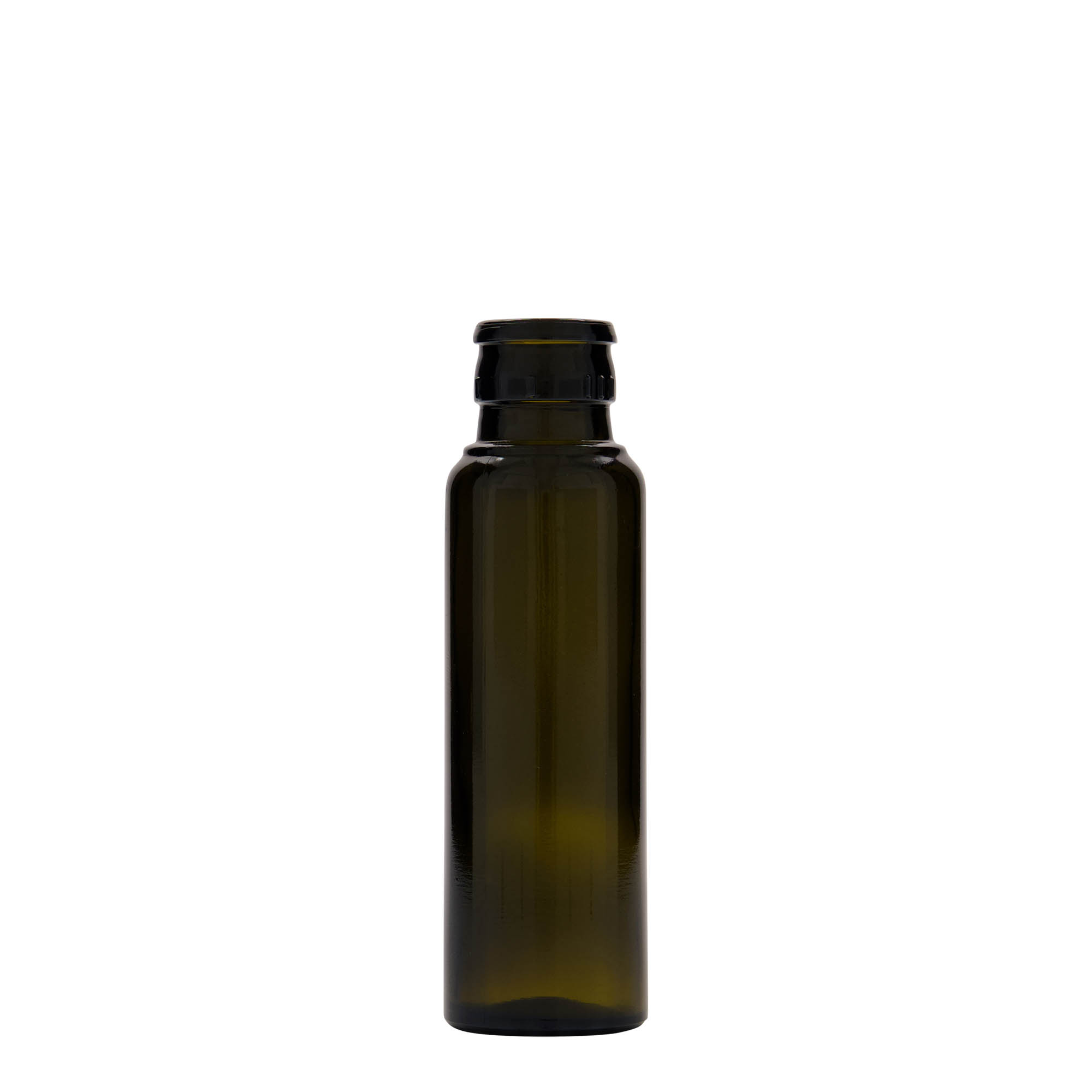100 ml etikka-/öljypullo ”Willy New”, lasia, antiikkivihreä, suuaukko: DOP