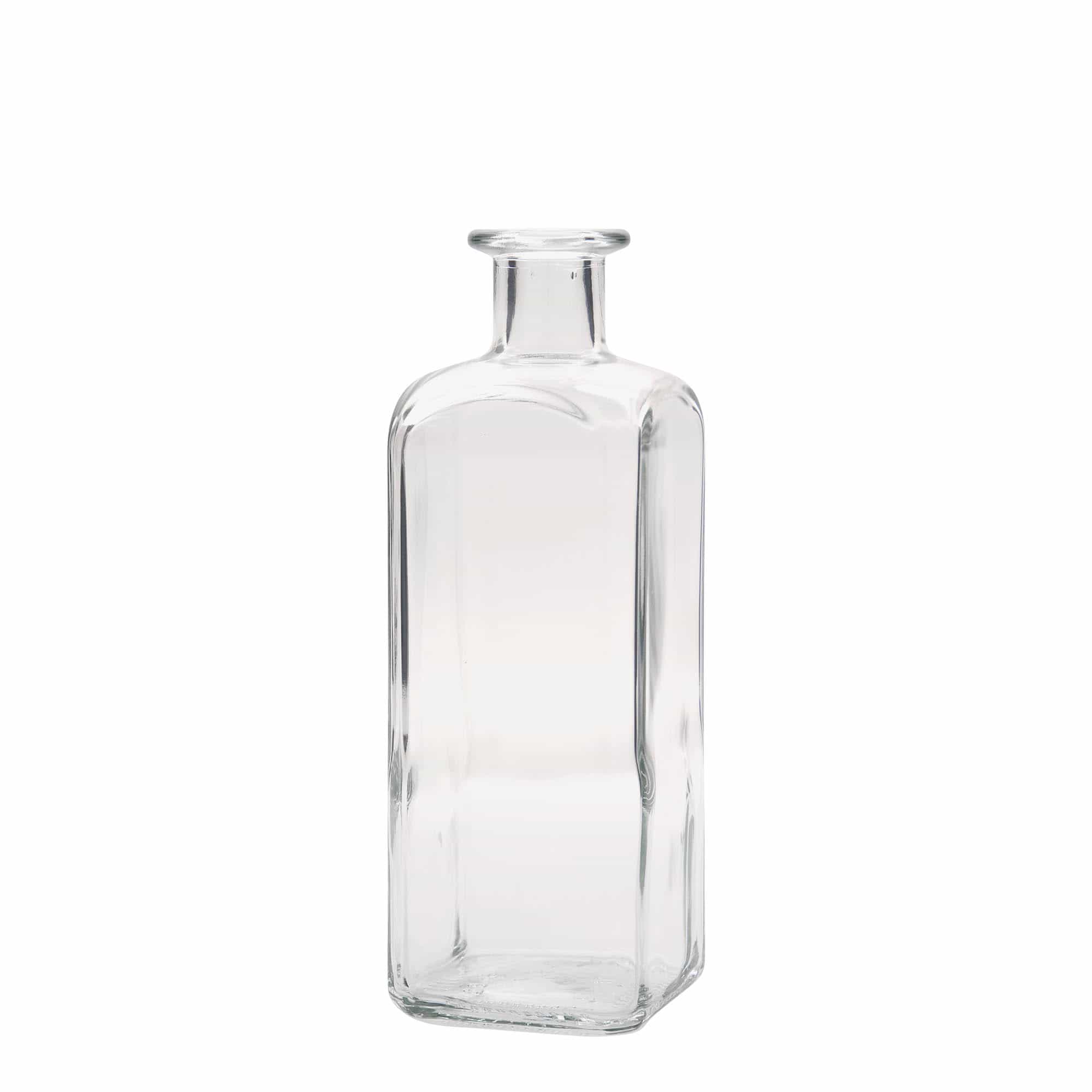 500 ml apteekkarin lasipullo Carré, neliö, suu: korkki