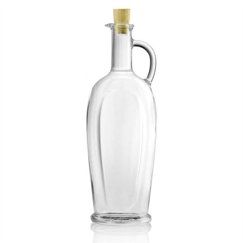 500 ml lasipullo 'Eleganta', ovaali, suuaukko: korkki