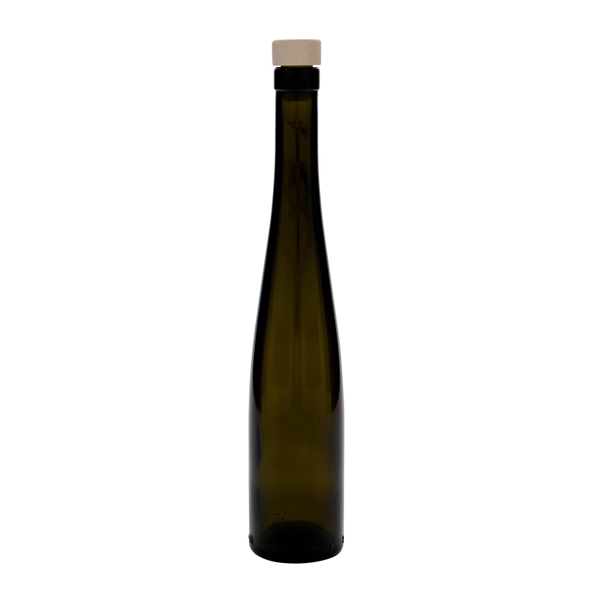 375 ml lasipullo 'Weinschlegel', antiikkivihreä, suuaukko: korkki