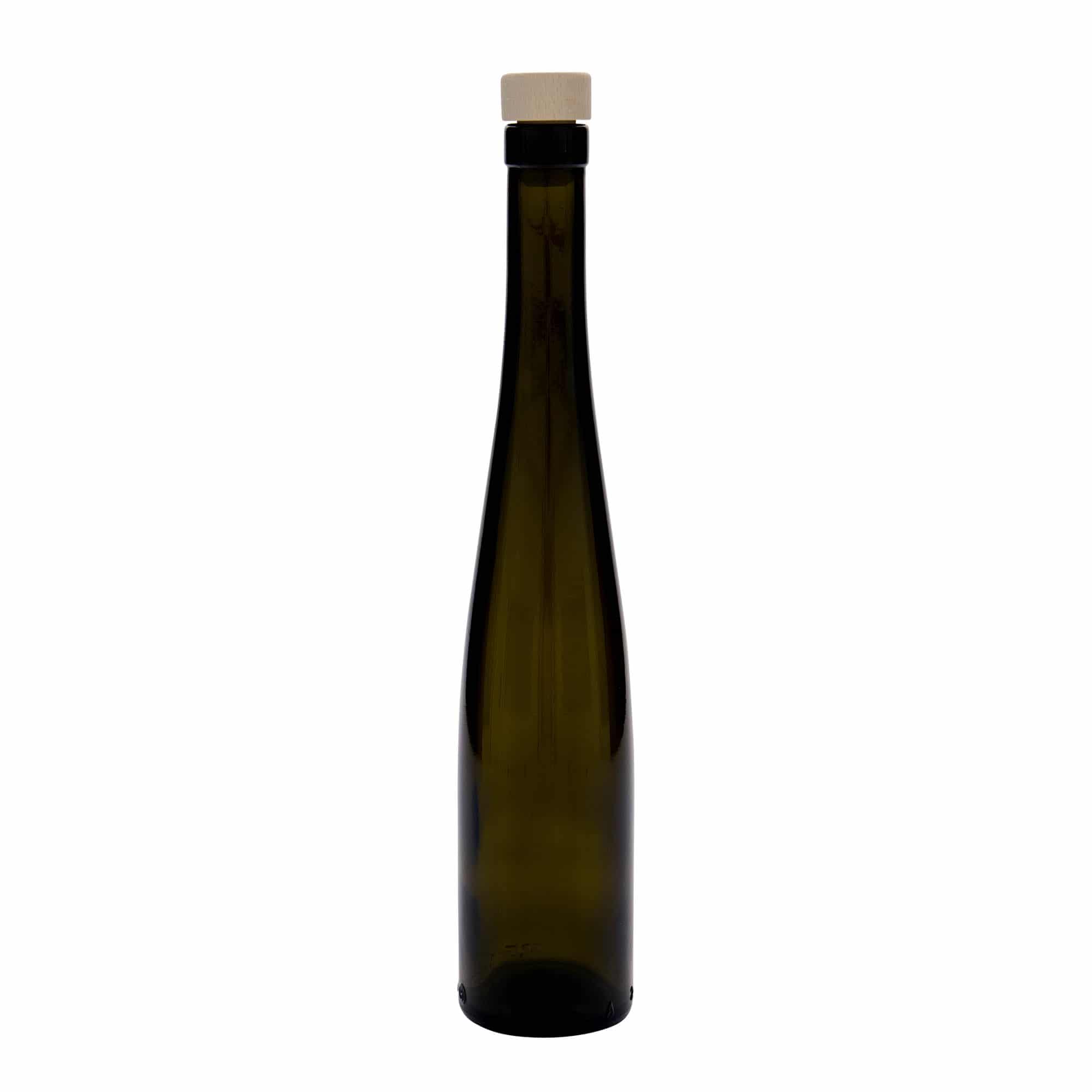 375 ml lasipullo 'Weinschlegel', antiikkivihreä, suuaukko: korkki
