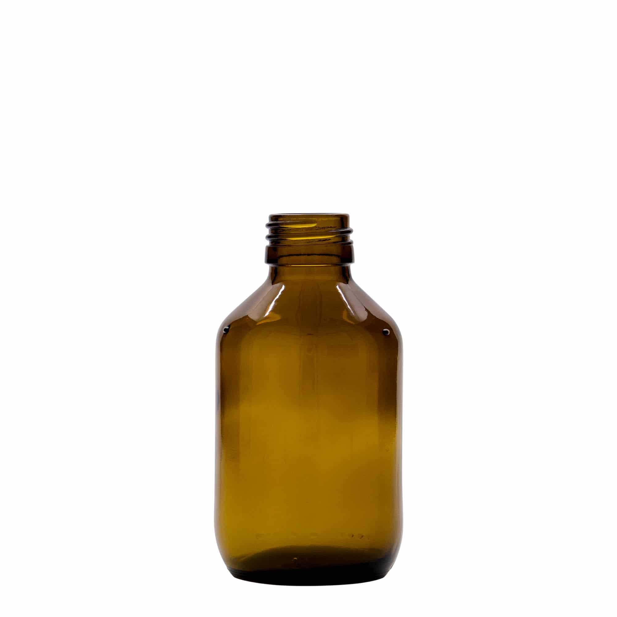 150 ml lääkepullo, ruskea, lasi, suu: PP 28 150 ml lääkepullo, ruskea, lasi, suu: PP 28