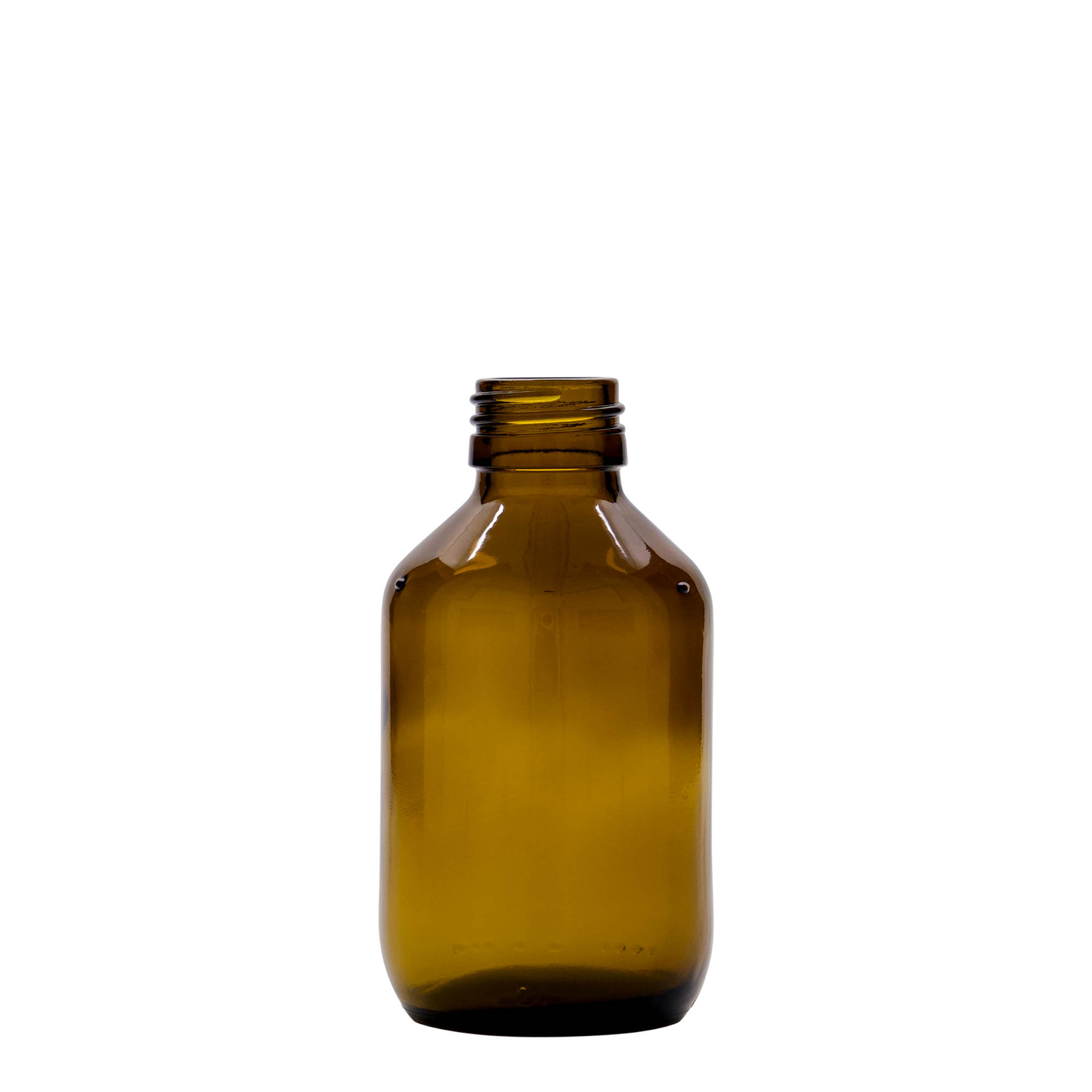150 ml lääkeastia, ruskea, lasi, suuaukko: PP 28