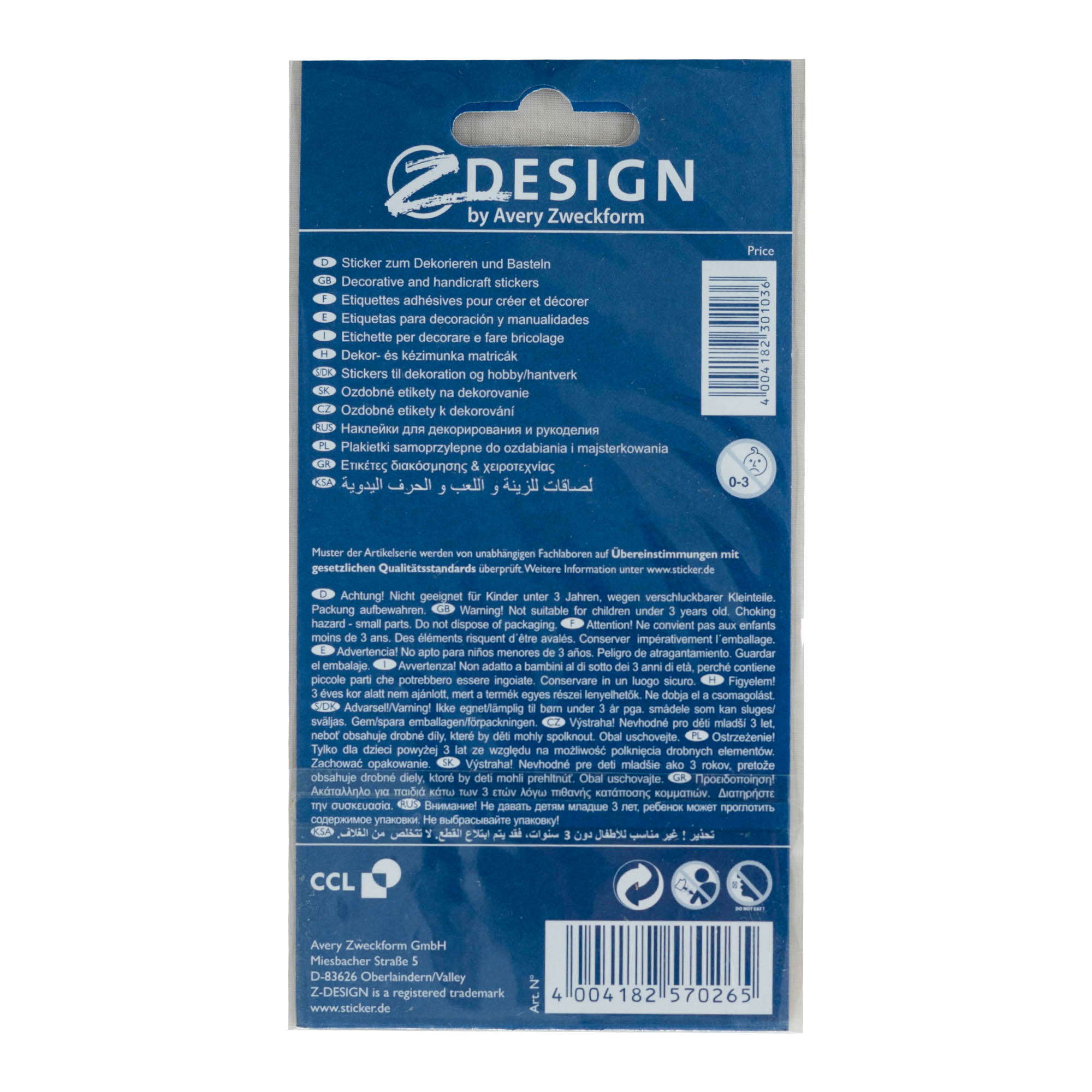 Zweckform-tarrat 'Onnea', monivärinen Zweckform-tarrat 'Onnea', monivärinen