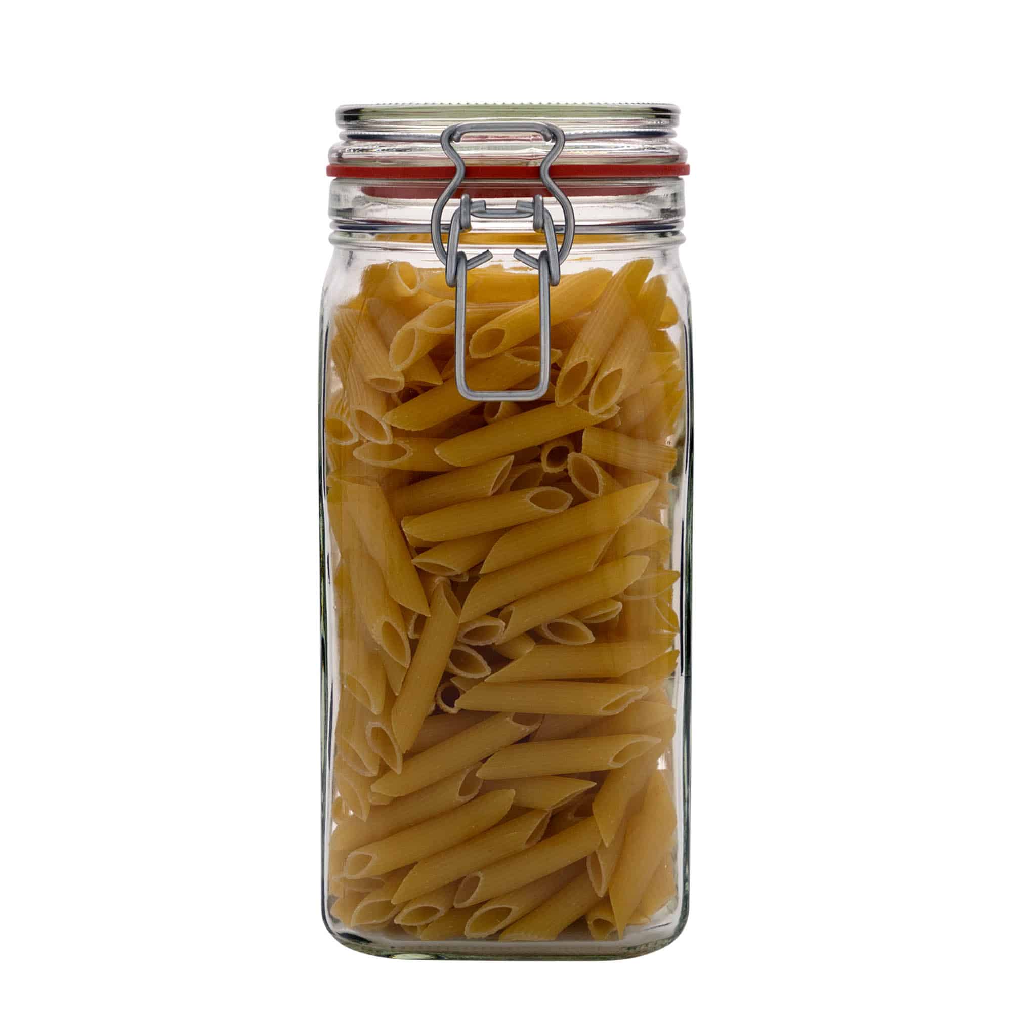 1540 ml patenttikorkkilasipurkki, neliö, suu: patenttikorkki
