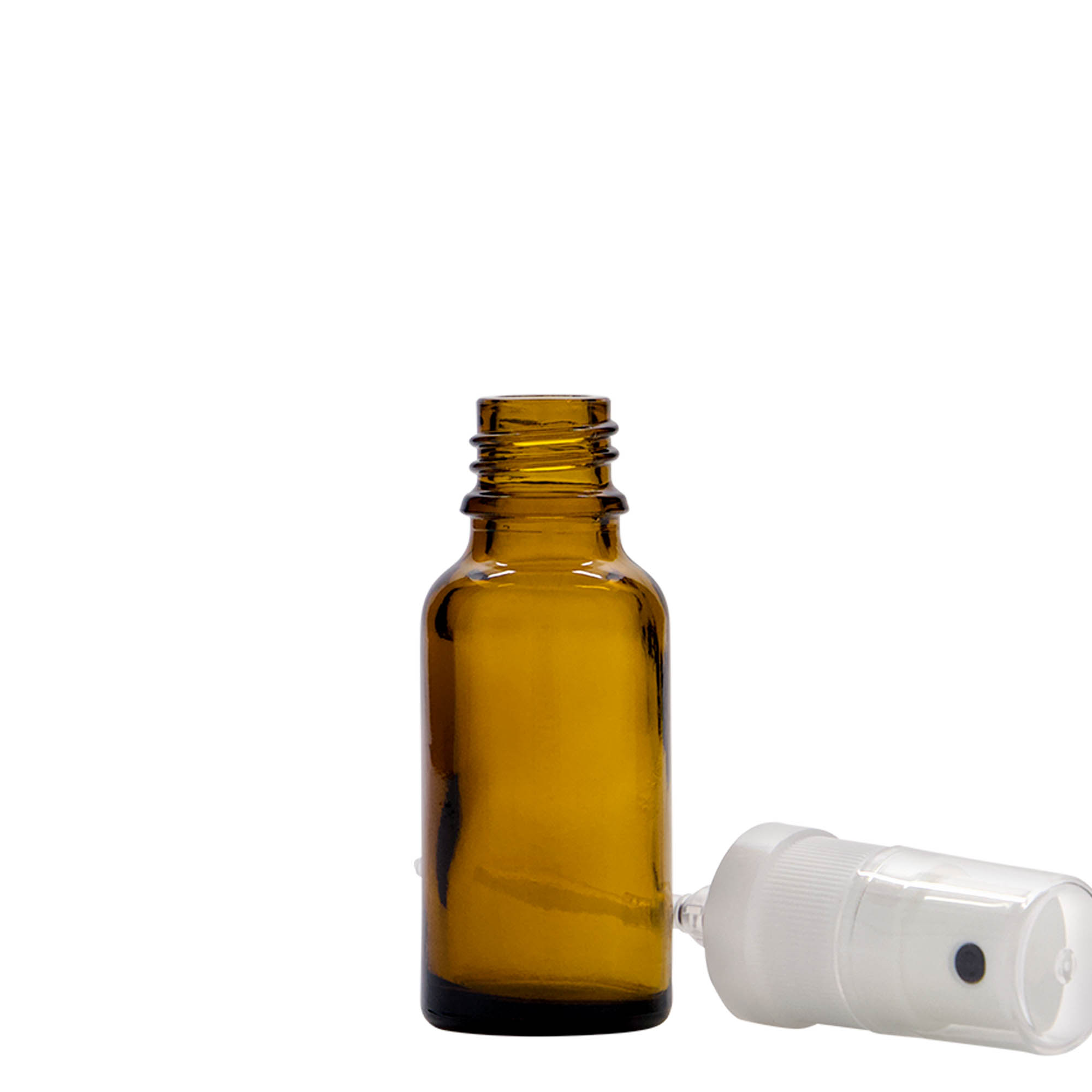 20 ml suihkepullo lääke, lasia, ruskea, suuaukon koko: DIN 18
