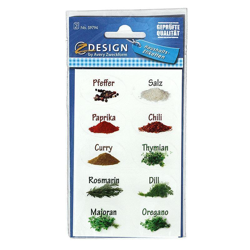 Zweckform-tarrat 'Mausteet', ovaali, paperi, monivärinen