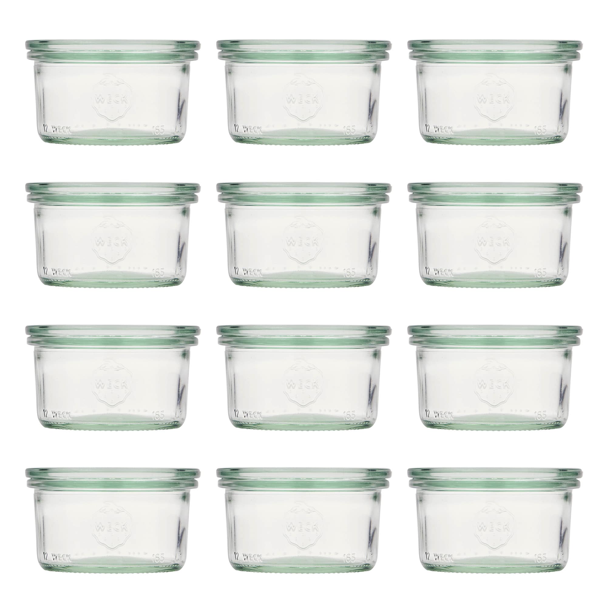 12x 165 ml WECK-kaatopurkki lasikannella RR 80