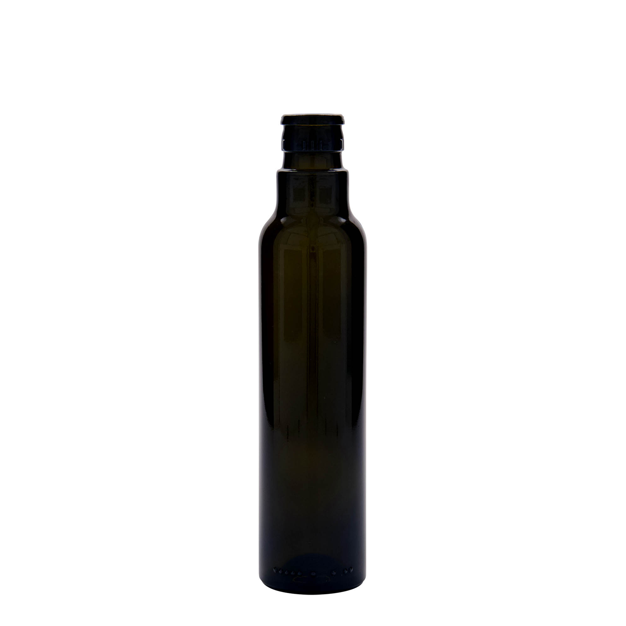 250 ml etikka-/öljypullo ”Willy New”, lasia, antiikkivihreä, suuaukko: DOP