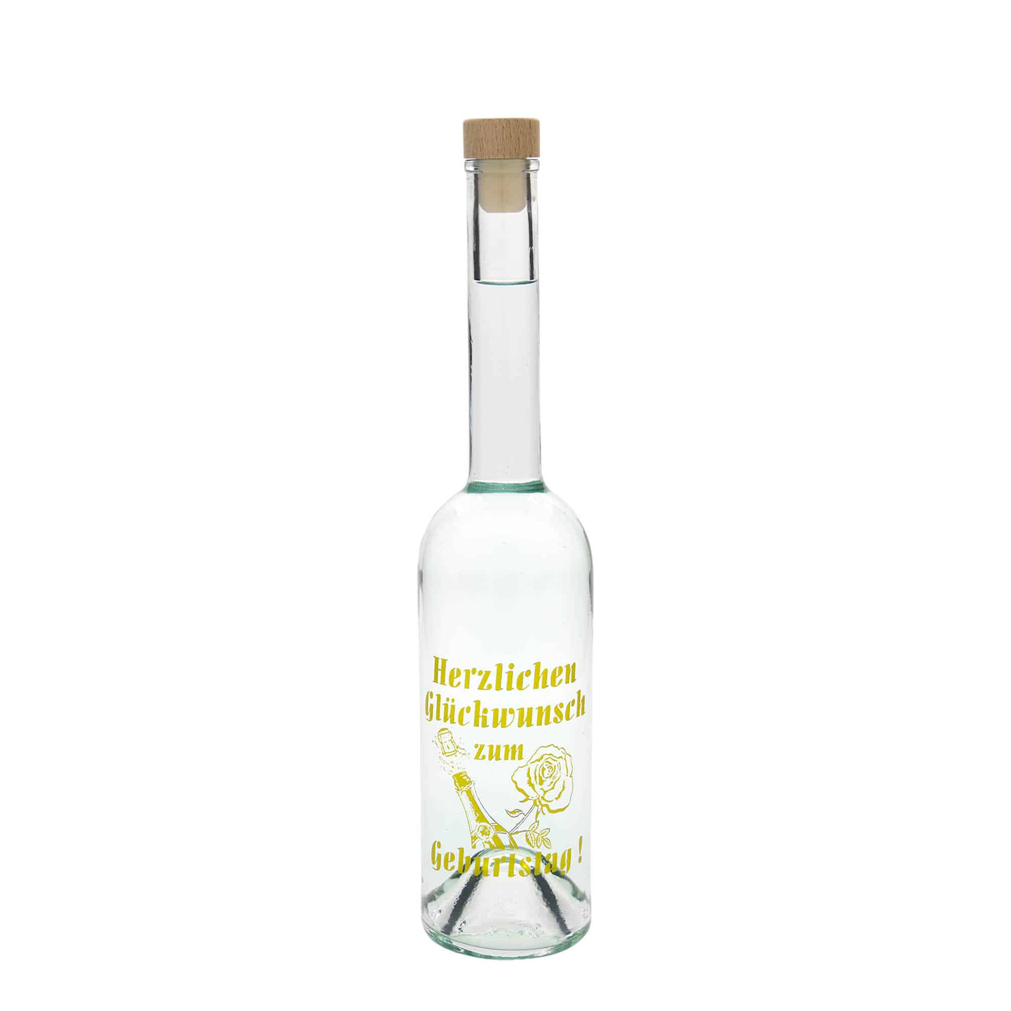 500 ml lasipullo Maximo painettu 'Karneval', suu: korkki