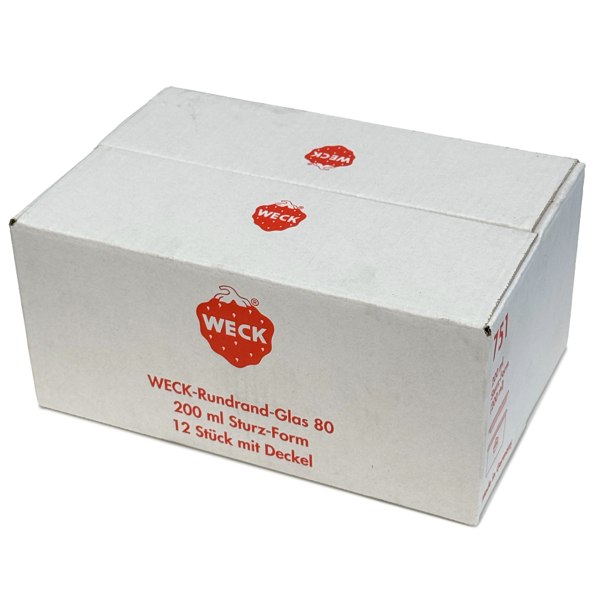 12x 200 ml WECK-kaatopurkki lasikannella RR 80