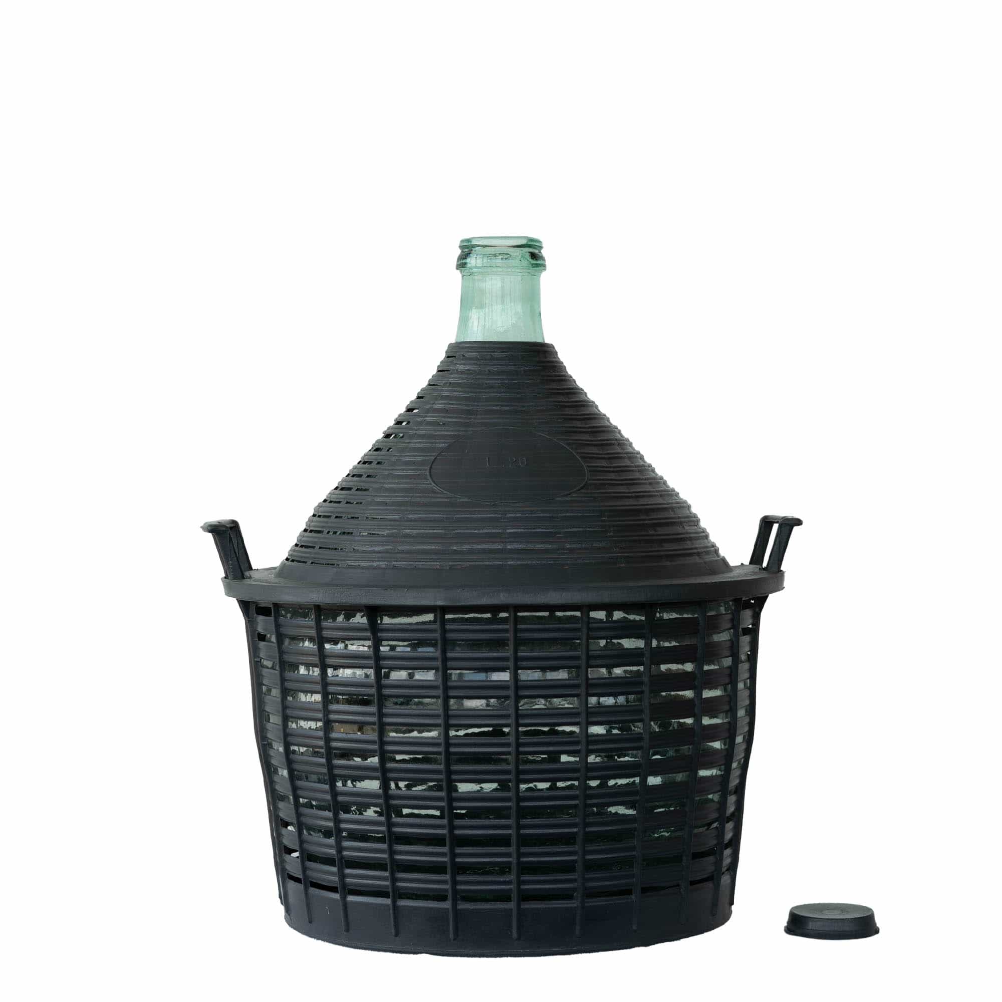 20 l pallopullo kapeakaulainen, lasia, suuaukko: päällyskansi