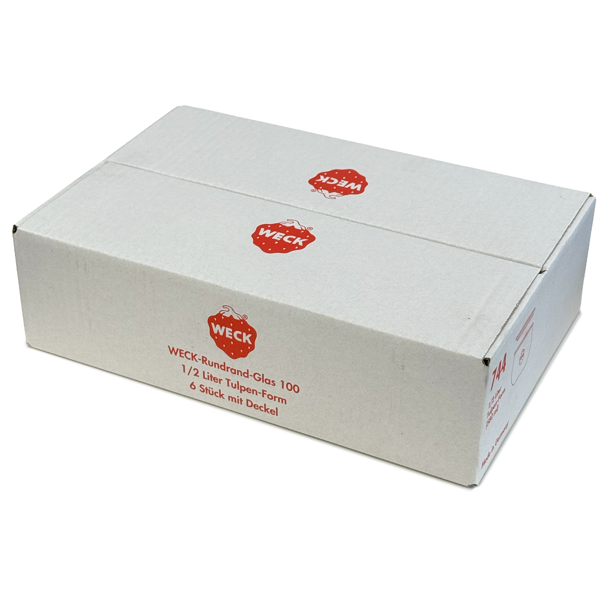 6x 580 ml WECK-tulppalasi lasikannella RR 100