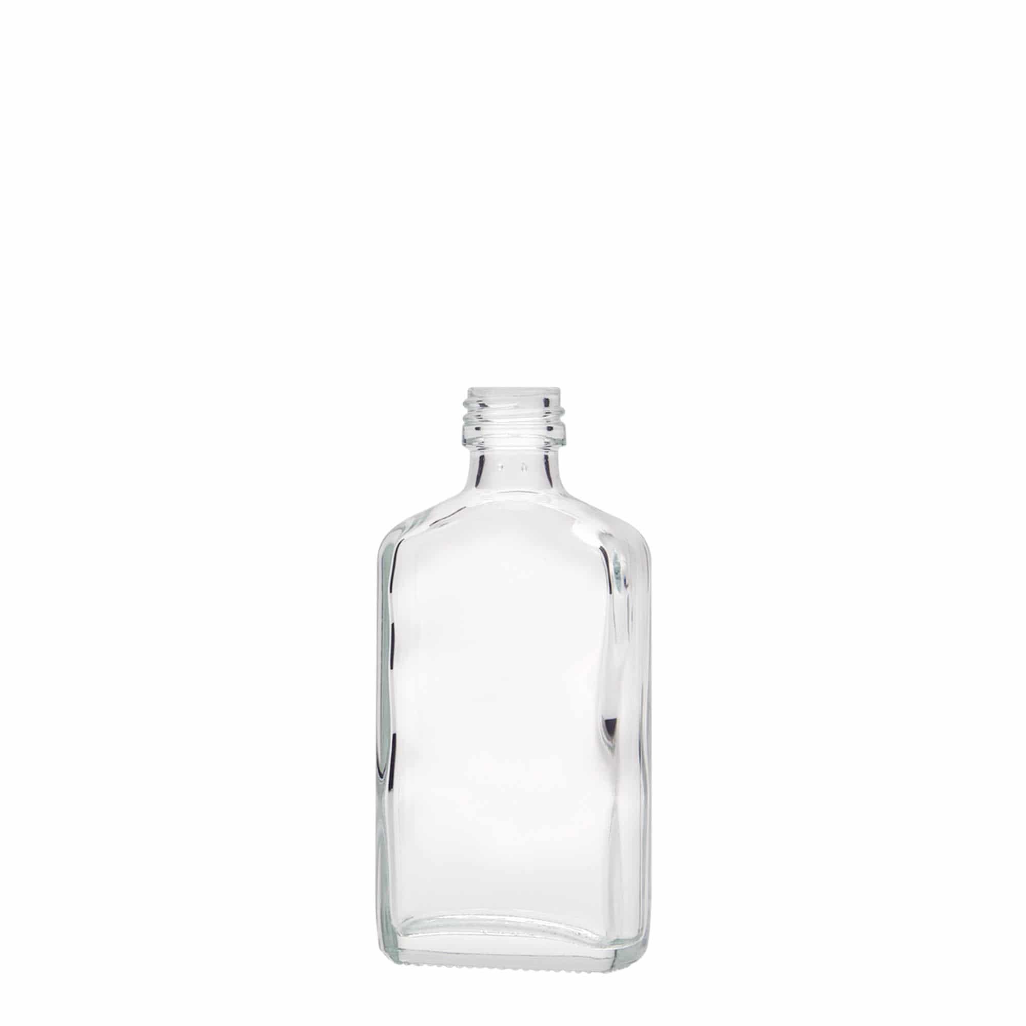 50 ml taskupullo, suorakulmainen, lasia, suuaukko: PP 18