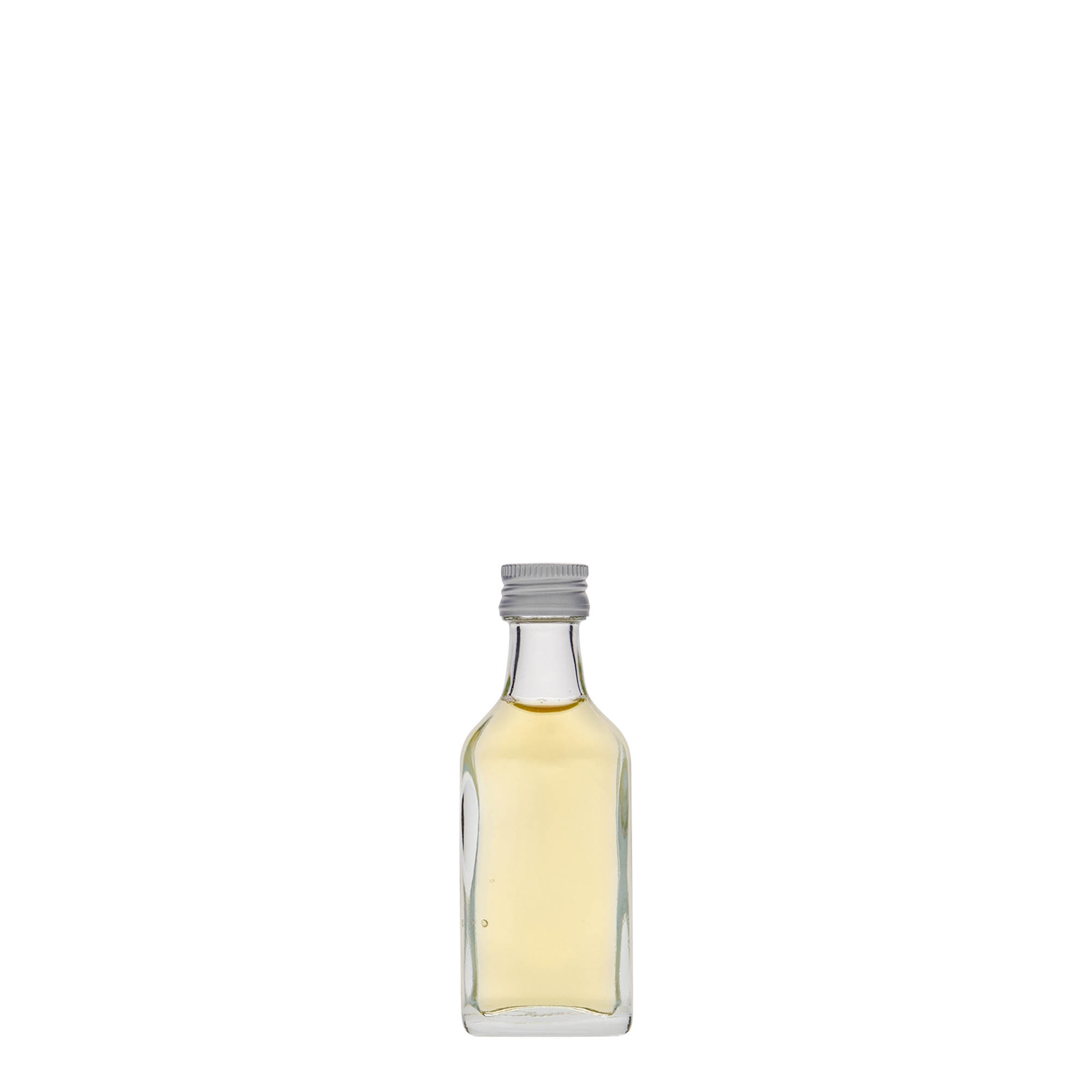 20 ml taskupullo, suorakulmainen, lasia, suuaukko: PP 18 20 ml taskupullo, suorakulmainen, lasia, suuaukko: PP 18
