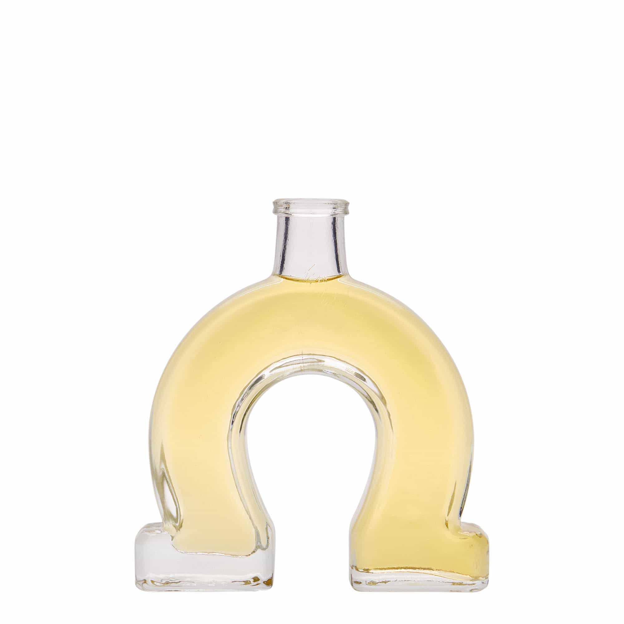 100 ml lasipullo 'Hevosenkenkä', suu: korkki
