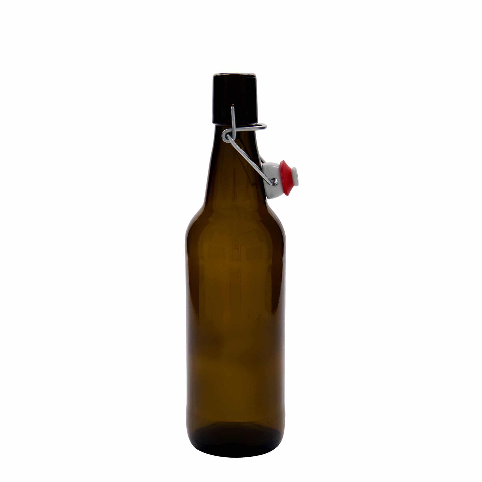 500 ml olutpullo, lasia, ruskea, suuaukko: lukittava kansi