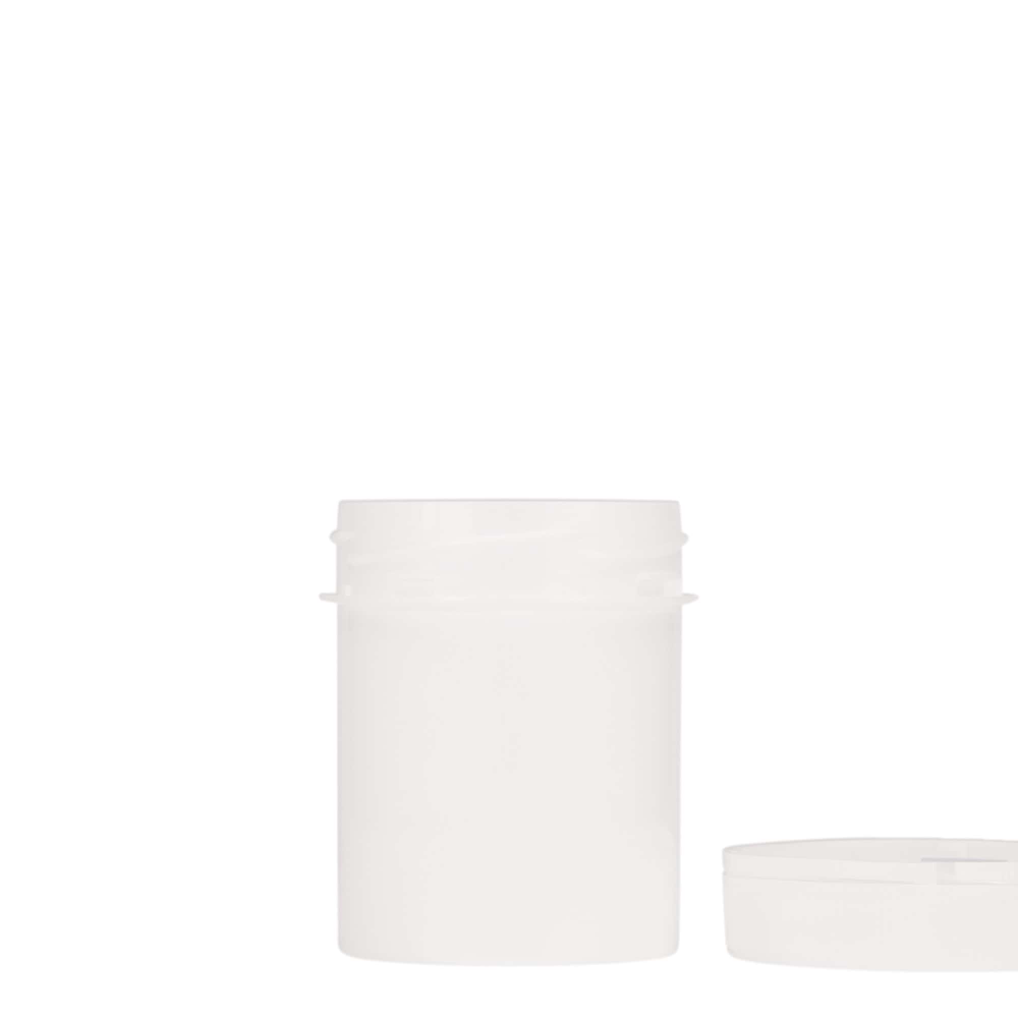 150 ml muovipurkki ”Securilock”, PP, valkoinen, suuaukko: ruuvikorkki