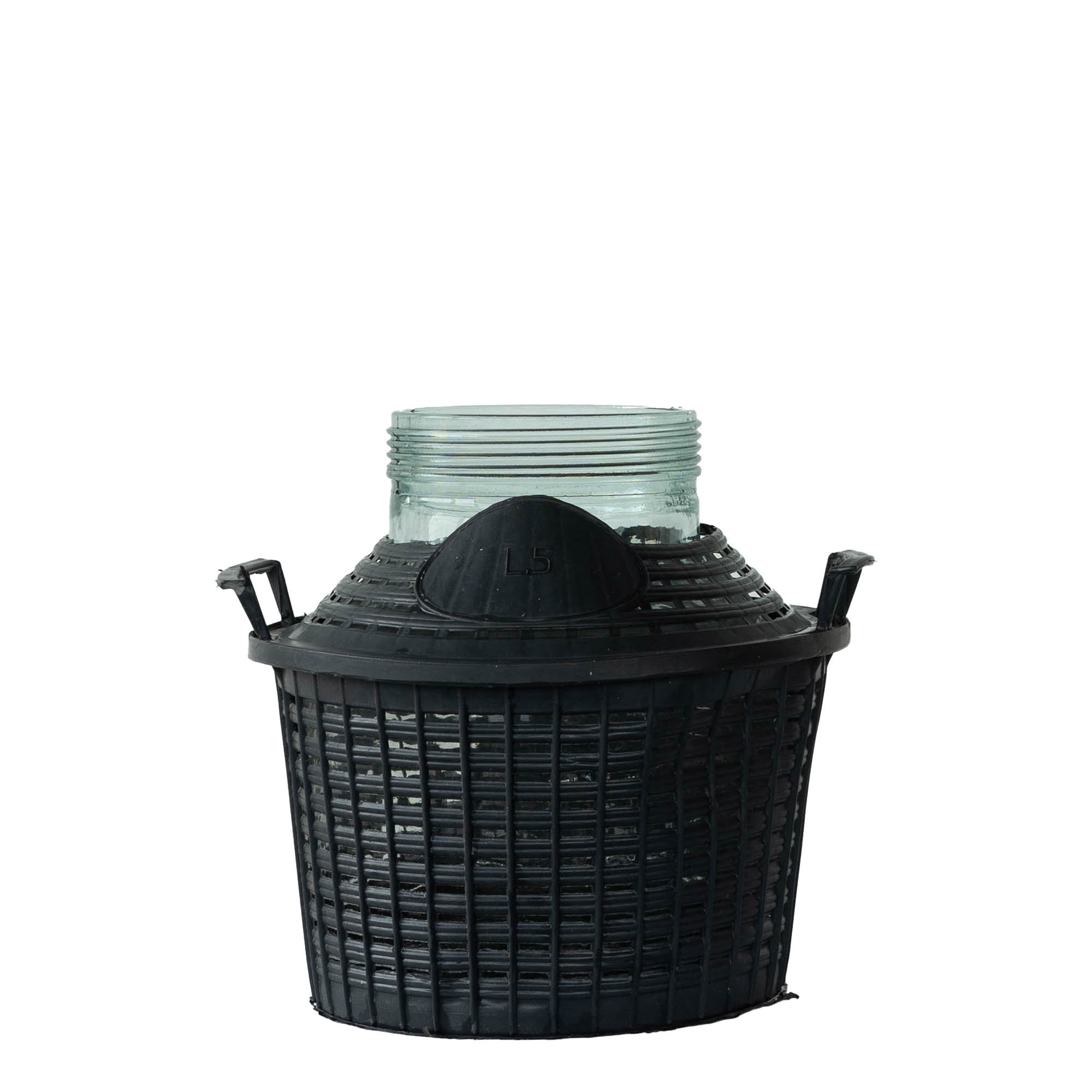 5 l pallopullo leveällä suulla, lasia, suuaukko: ruuvikorkki 5 l pallopullo leveällä suulla, lasia, suuaukko: ruuvikorkki