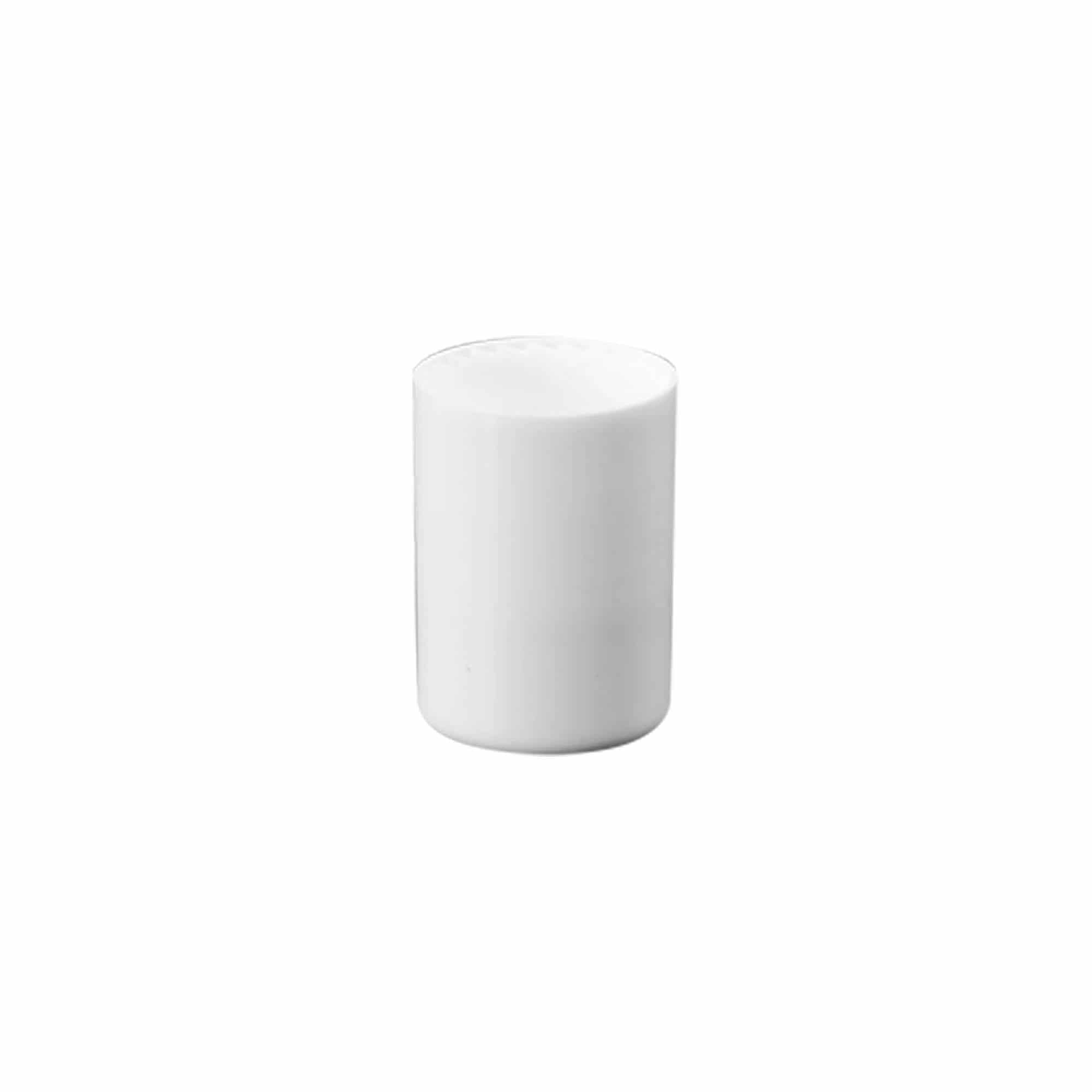 Korkki 10 ml Roll-On-pullolle, PP-muovi, valk., suu: Kierrekorkki