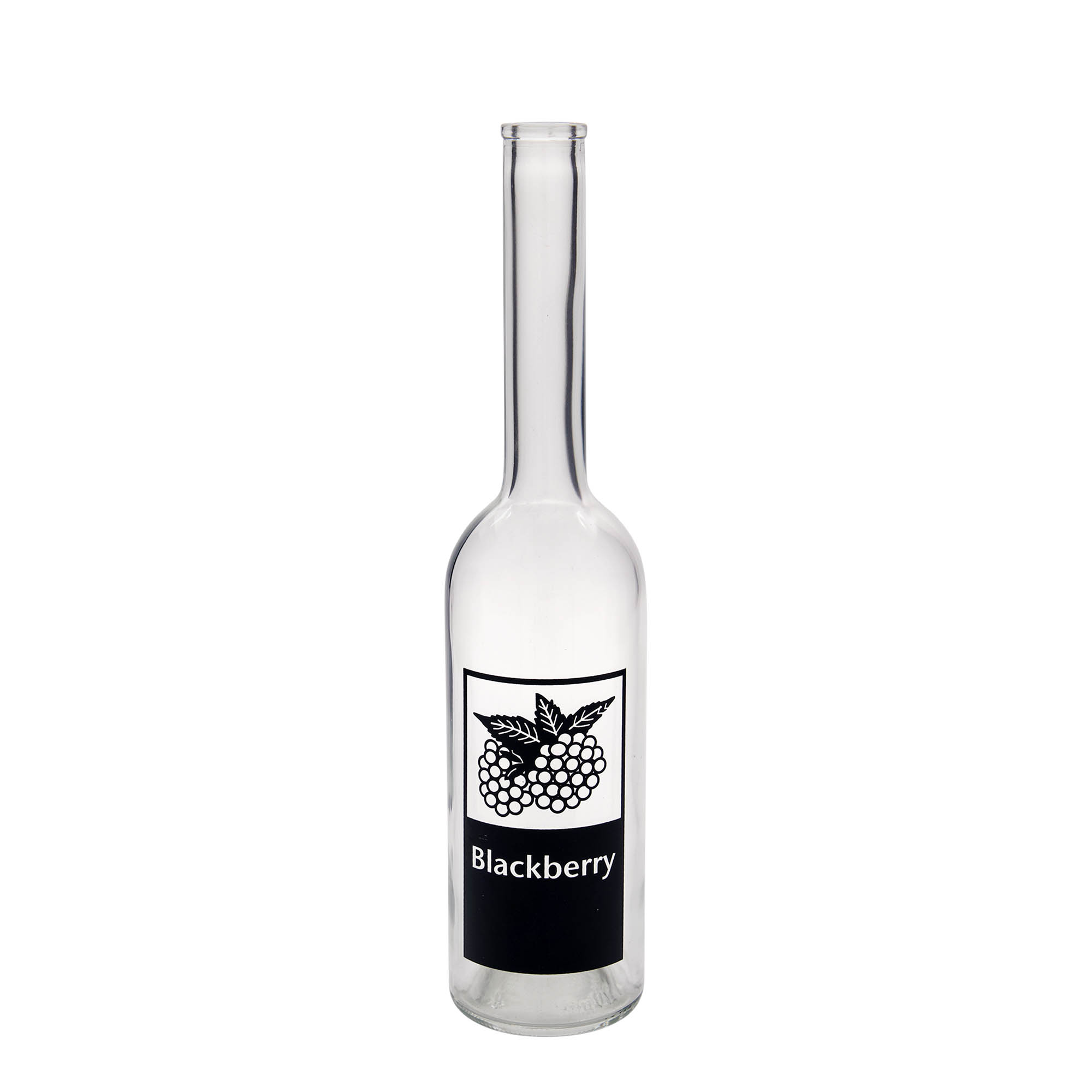 500 ml lasipullo ”Opera”, kuvio: Karhunvatukka, suuaukko: korkki