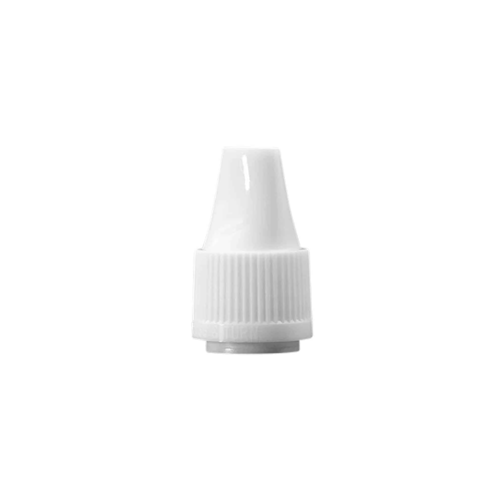 Kierrekorkki laatu- ja lapsivarmistus 'E-Liquid', PP-muovi, valk. Kierrekorkki laatu- ja lapsivarmistus 'E-Liquid', PP-muovi, valk.