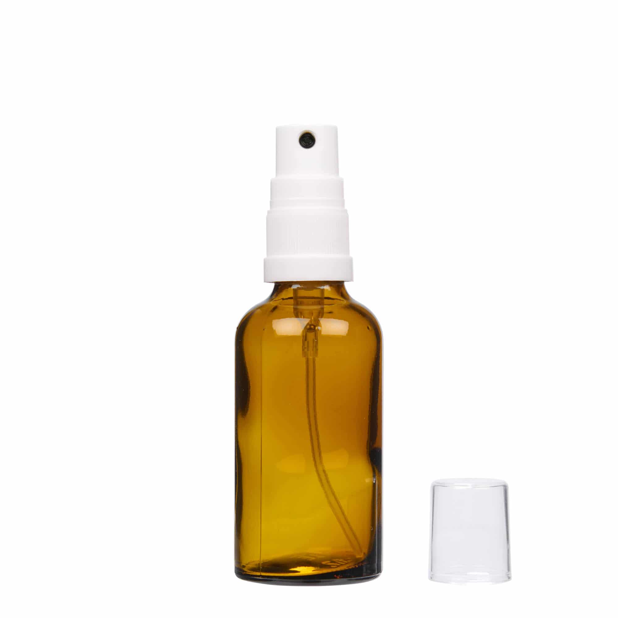 50 ml suihkepullo lääke, lasia, ruskea, suuaukko: DIN 18