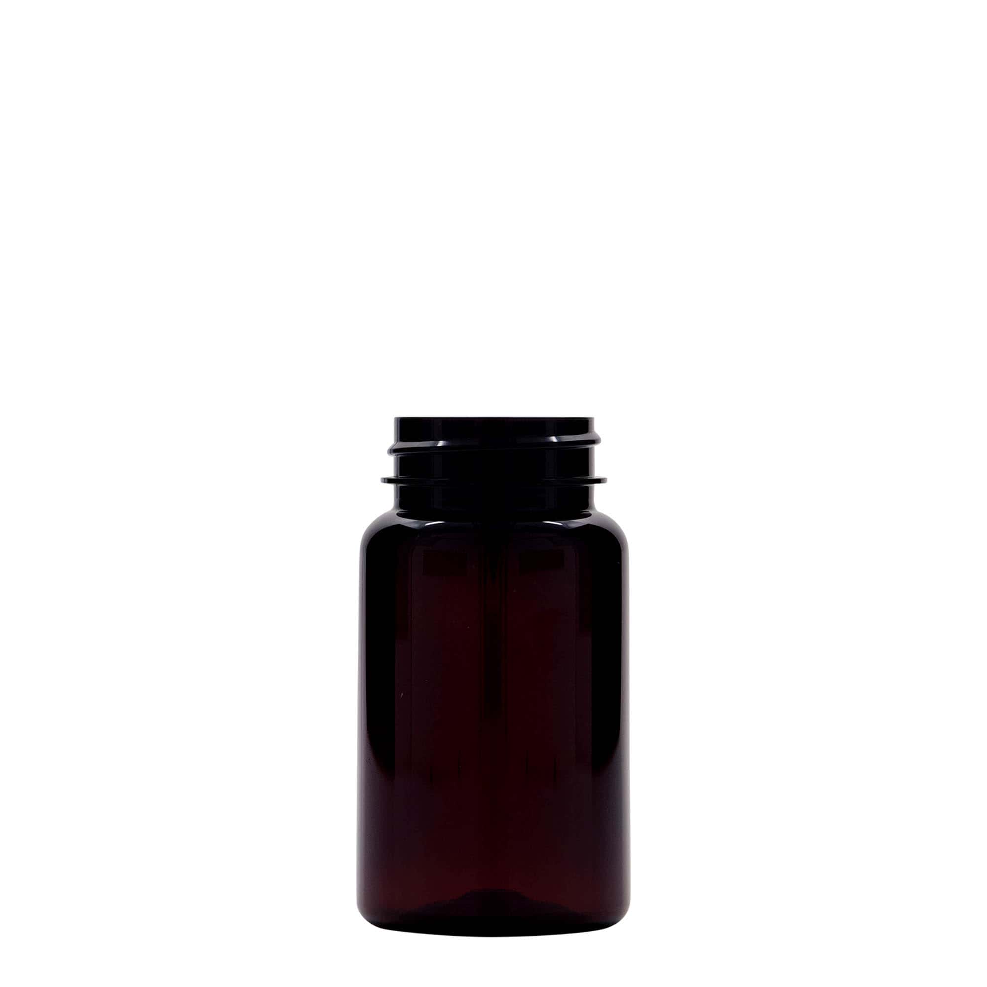 100 ml PET-pakkaus, muovi, ruskea, suuaukon koko: 38/400