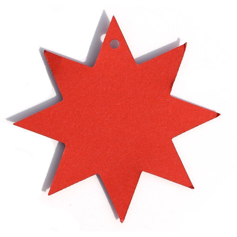 Ripustettava etiketti tähti, punainen