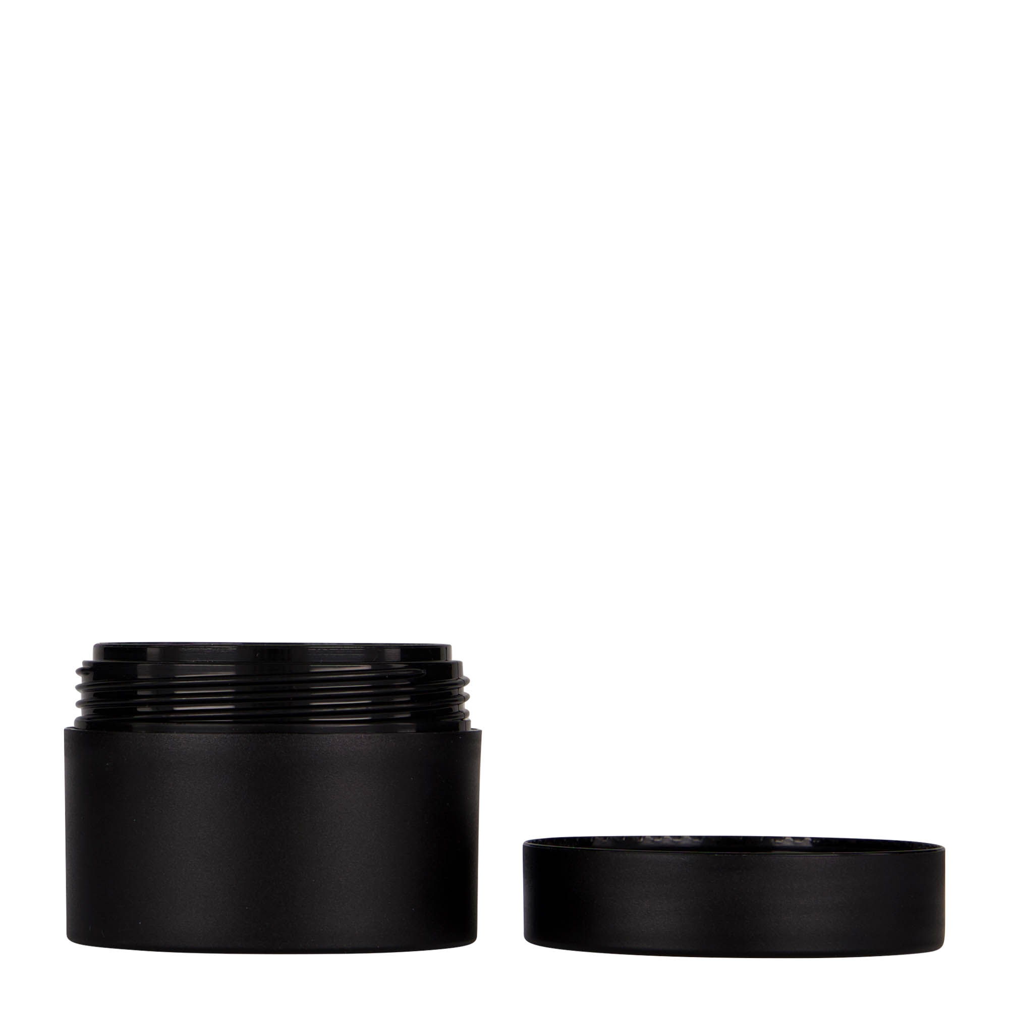 50 ml muovipurkki 'Antonella', PP, musta, suuaukko: ruuvikorkki
