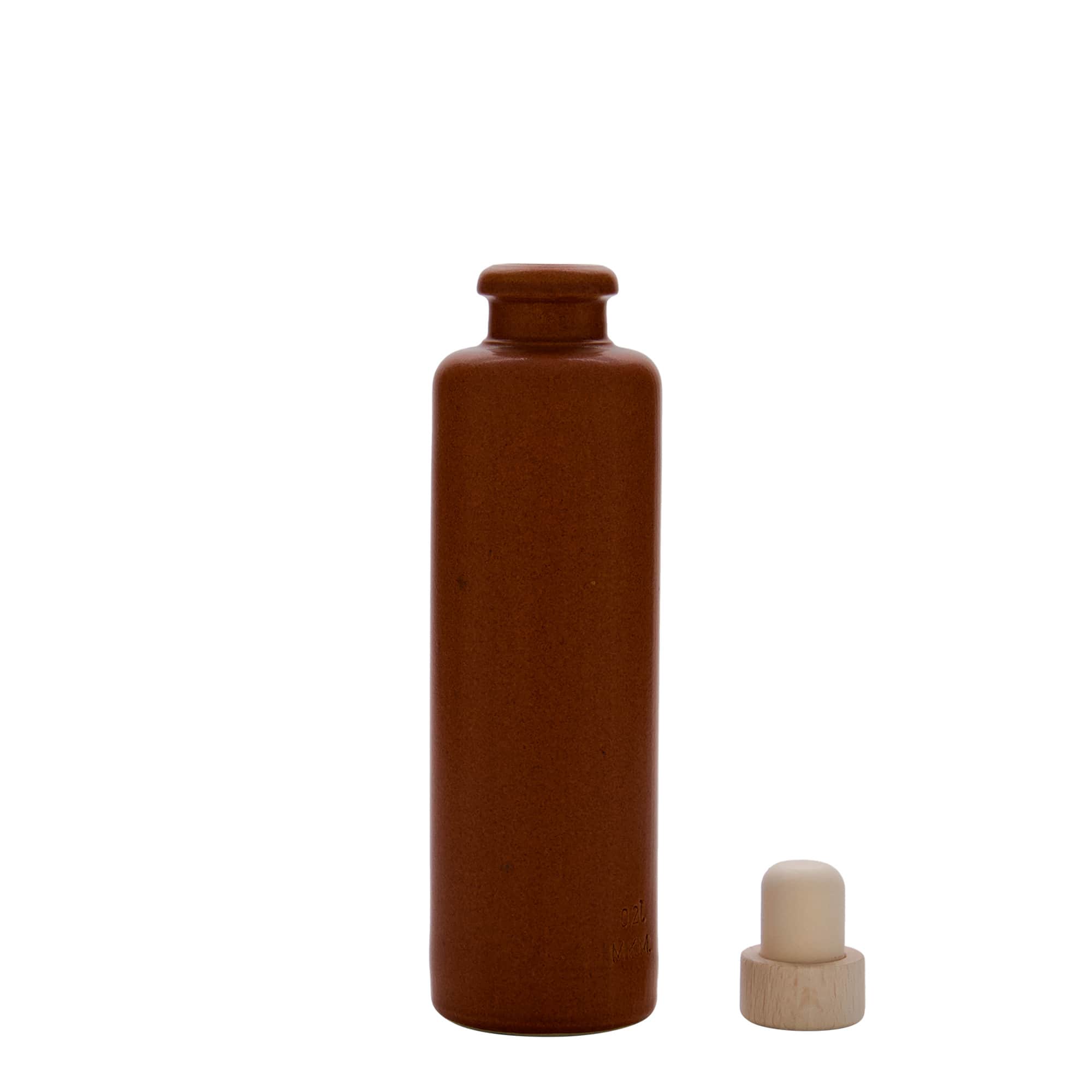 200 ml saviruukku, kivisavi, punaruskea, suuaukko: korkki