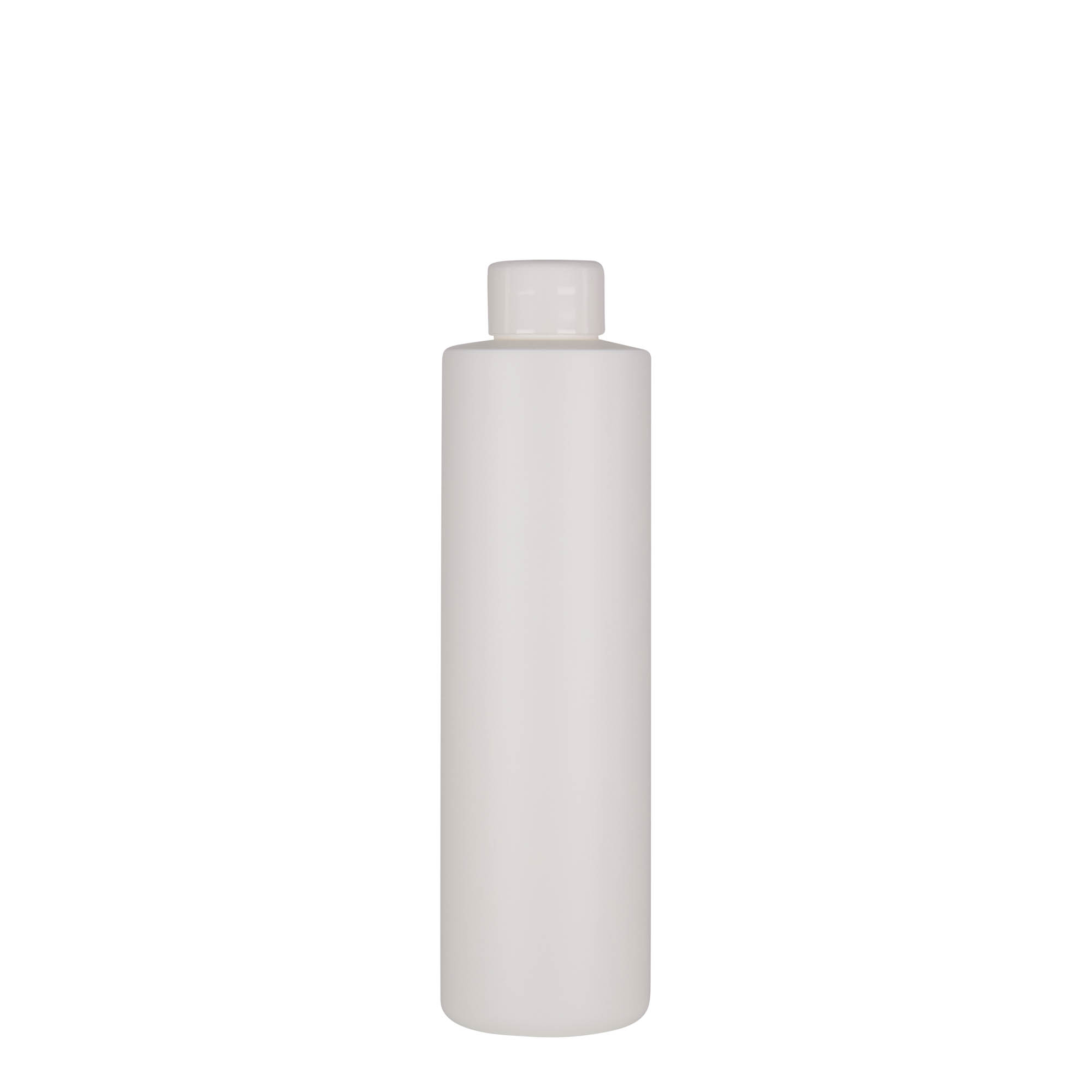 250 ml muovipullo 'Pipe', vihreä HDPE, valkoinen, suuaukko: 24/410