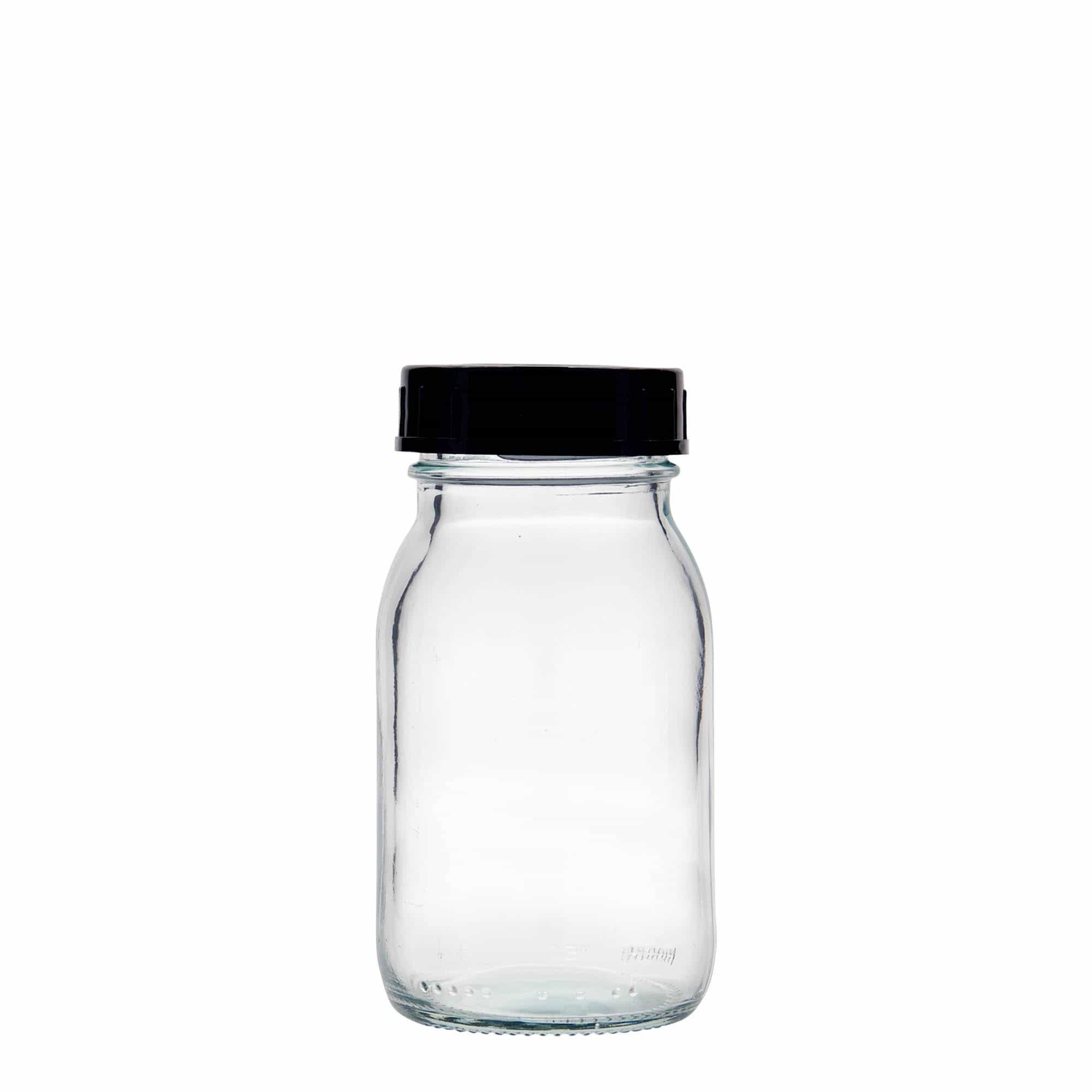150 ml leveäkaul. lasipurkki, suu: DIN 45