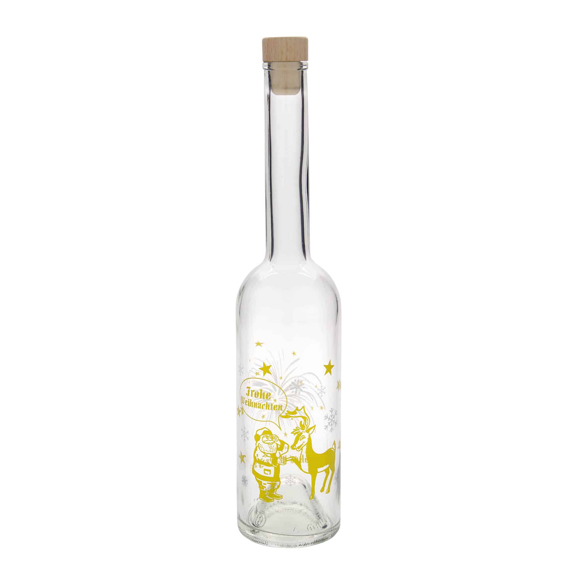 500 ml lasipullo 'Ooppera', kuvio: ilotulitus, suu: korkki
