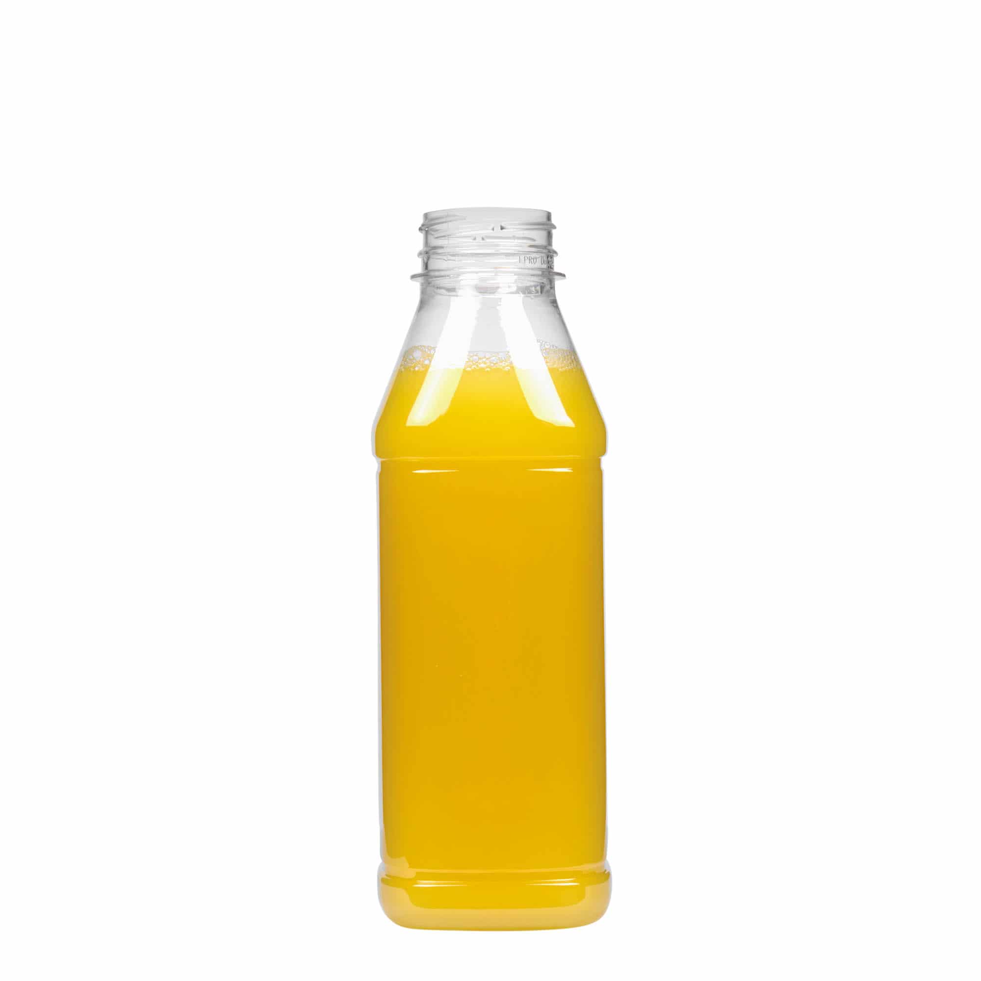 500 ml PET-pullo 'Milk and Juice Carré', neliö, muovi, suu: 38 mm