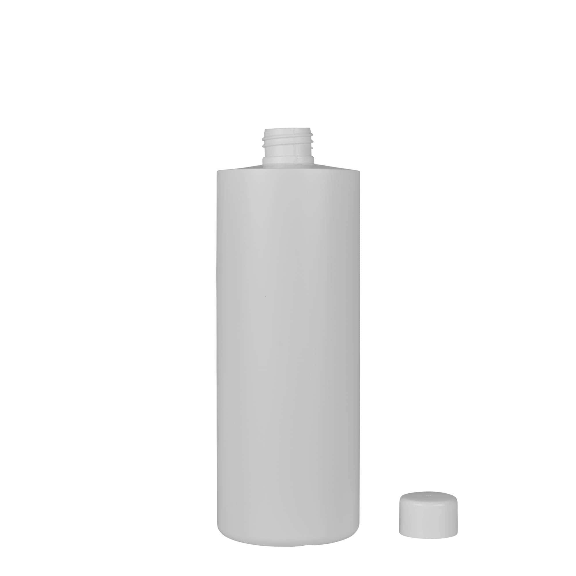 500 ml muovipullo ”Pipe”, vihreä HDPE, valkoinen, suuaukko: 24/410
